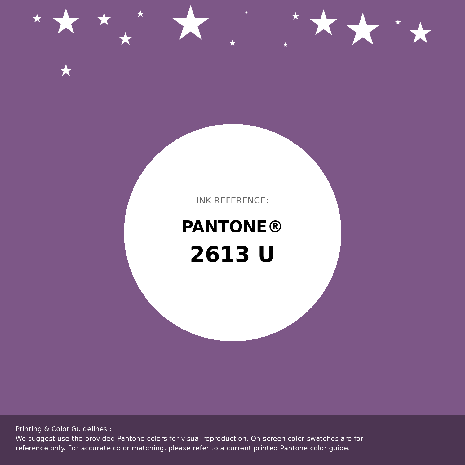 Hex Color #7d5787 | Printing Match PANTONE 2613 U | Color