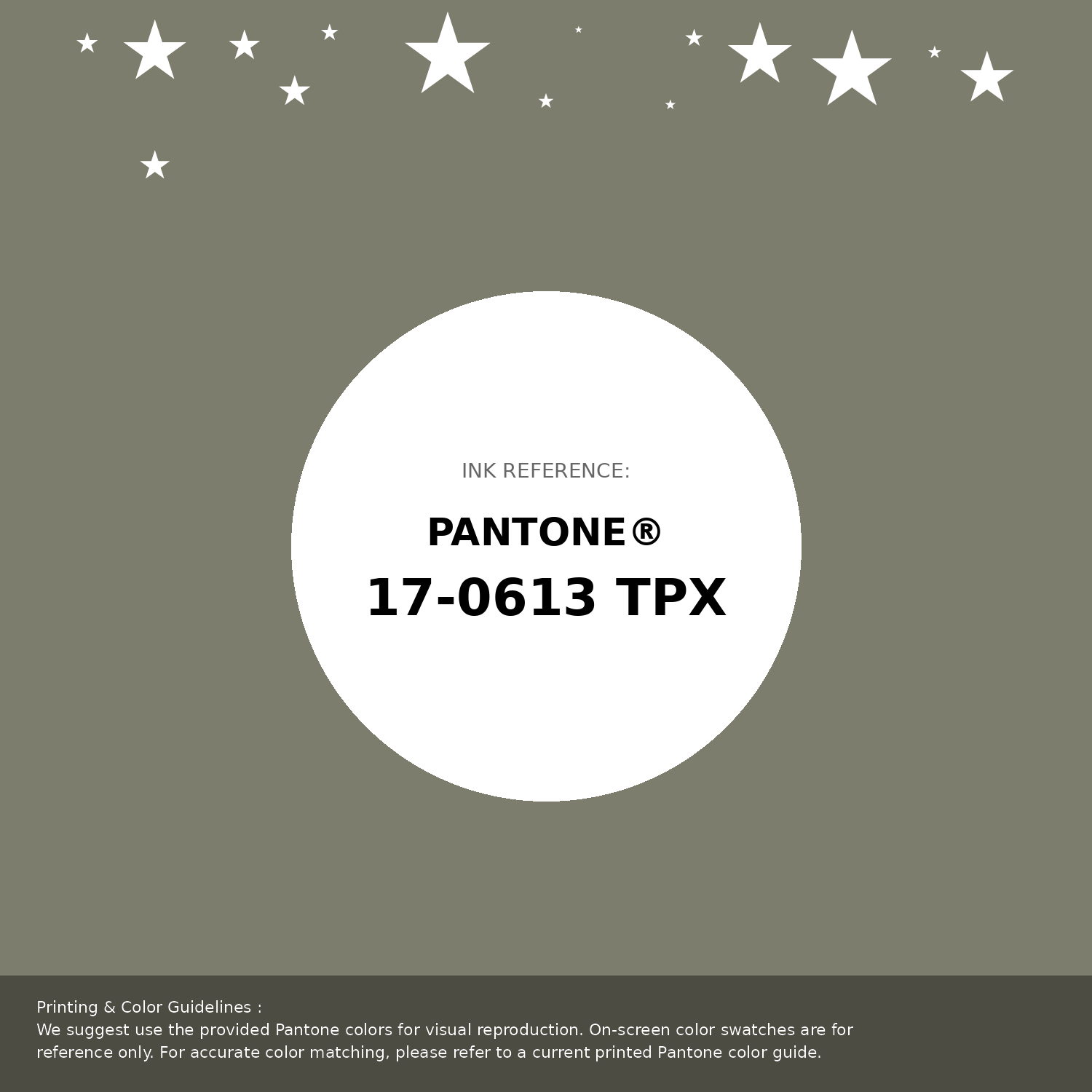 Beautiful Pantone swatch artwork featuring Pantone 17-0613 Tpx Vetiver Color | Hex color Code #7d7d6d. Professional color swatch design perfect for designers and color enthusiasts. #pantone #colorswatch #designresource #7d7d6d