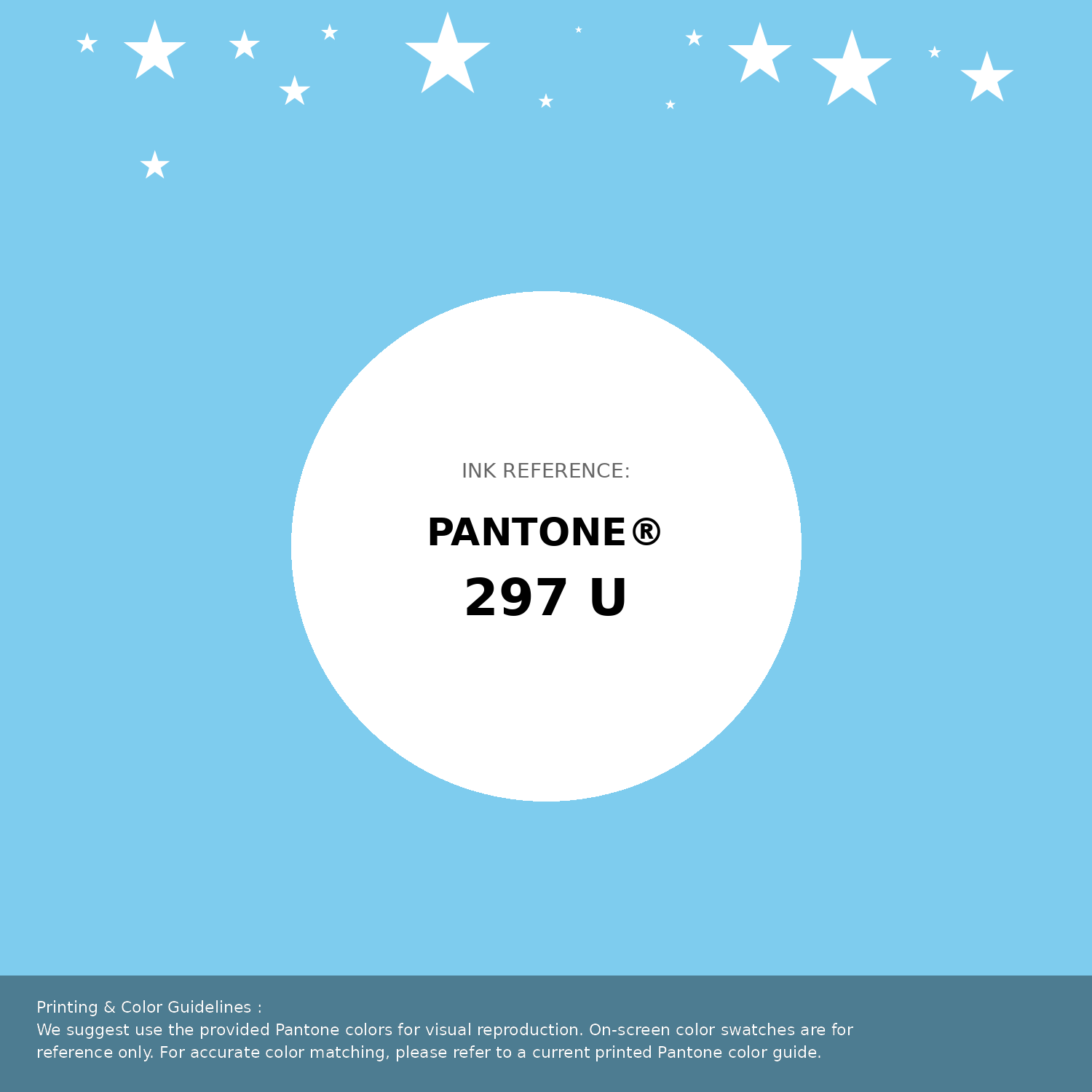 Beautiful Pantone swatch artwork featuring Pantone 297 U Color | Hex color Code #7eccee. Professional color swatch design perfect for designers and color enthusiasts. #pantone #colorswatch #designresource #7eccee