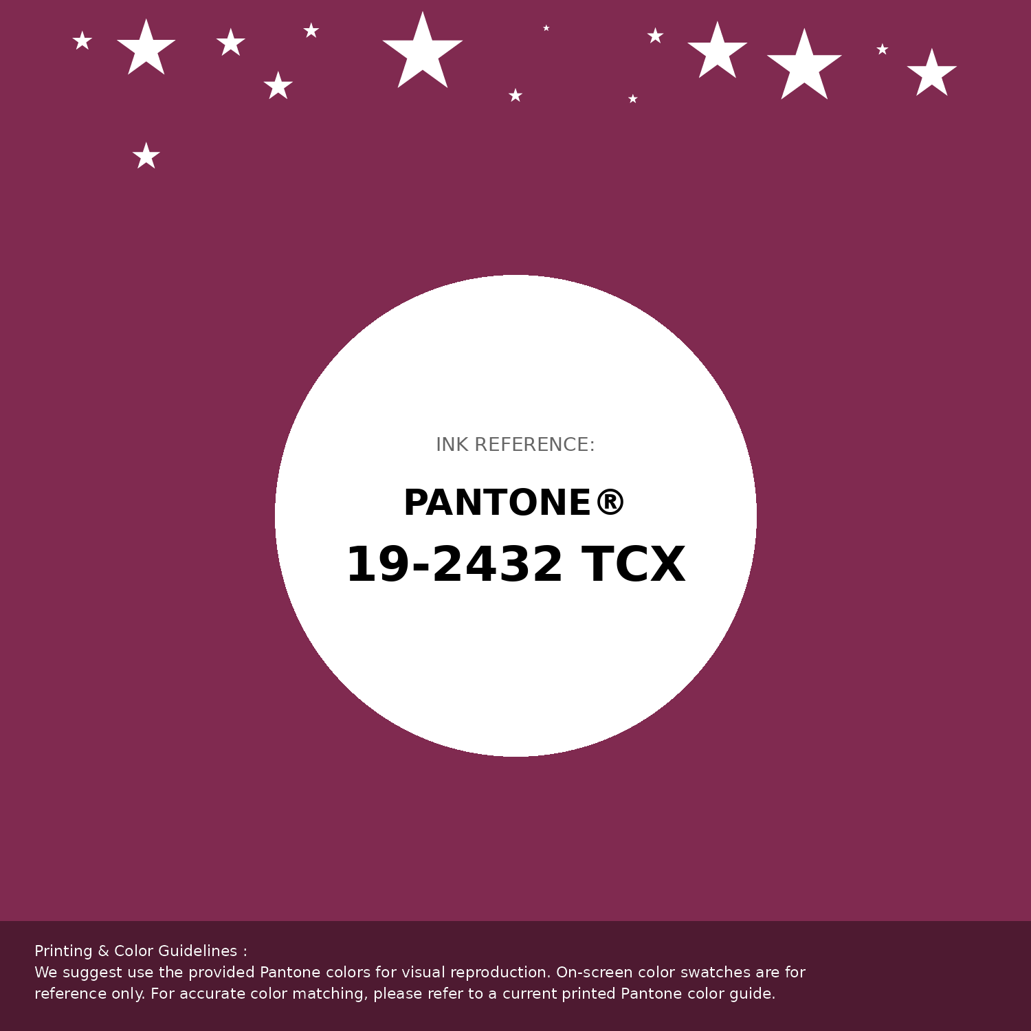 Beautiful Pantone swatch artwork featuring Pantone 19-2432 Tcx Raspberry Radiance Color | Hex color Code #802a50. Professional color swatch design perfect for designers and color enthusiasts. #pantone #colorswatch #designresource #802a50