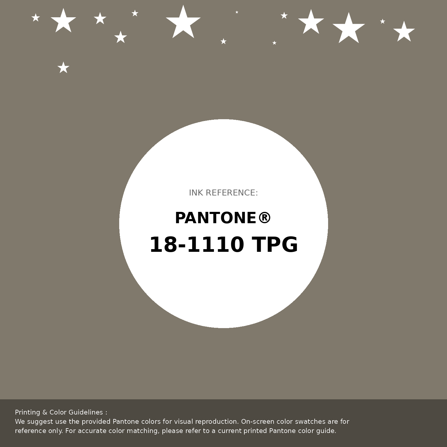 Beautiful Pantone swatch artwork featuring Pantone 18-1110 Tpg Brindle Color | Hex color Code #80796c. Professional color swatch design perfect for designers and color enthusiasts. #pantone #colorswatch #designresource #80796c