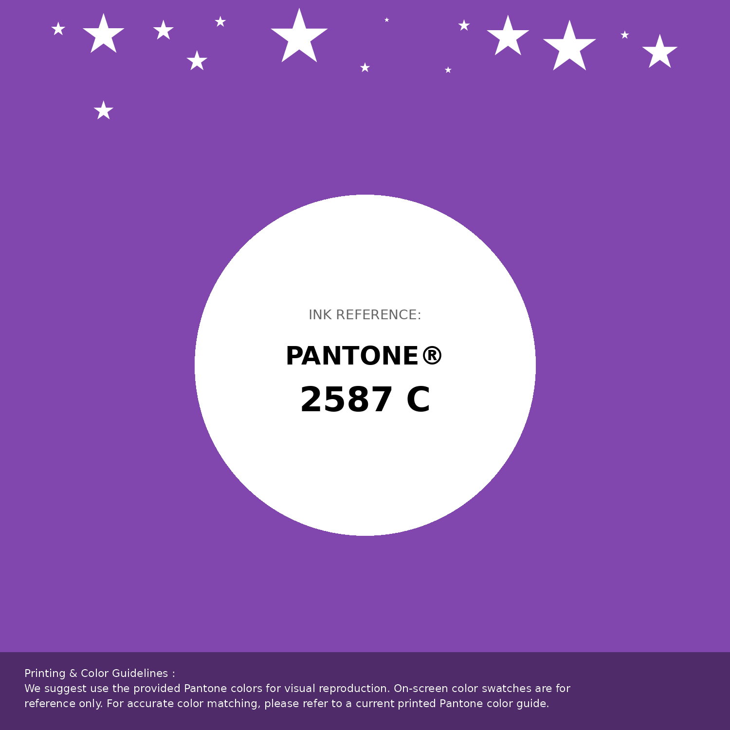 Beautiful Pantone swatch artwork featuring Pantone 2587 C Color | Hex color Code #8246af. Professional color swatch design perfect for designers and color enthusiasts. #pantone #colorswatch #designresource #8246af