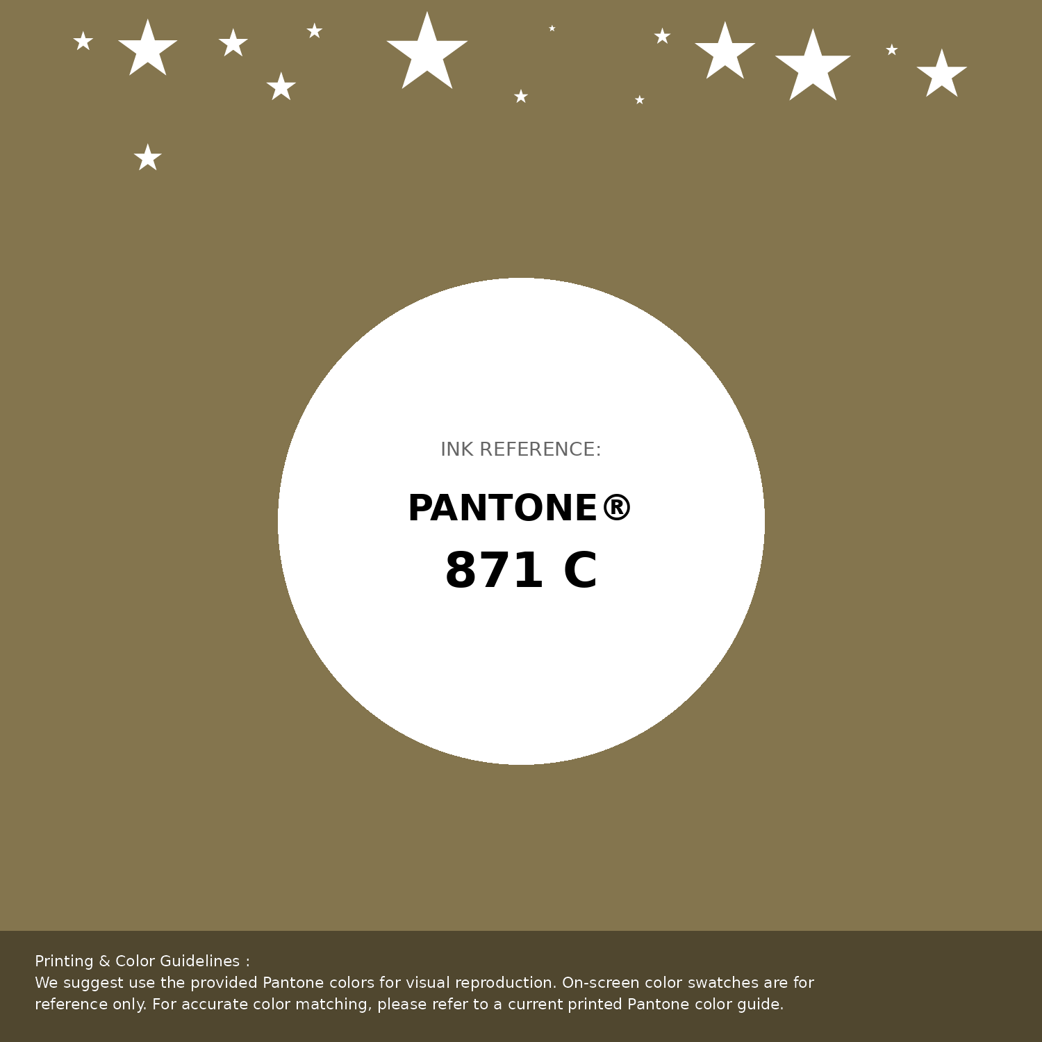 Beautiful Pantone swatch artwork featuring Pantone 871 C Color | Hex color Code #84754e. Professional color swatch design perfect for designers and color enthusiasts. #pantone #colorswatch #designresource #84754e