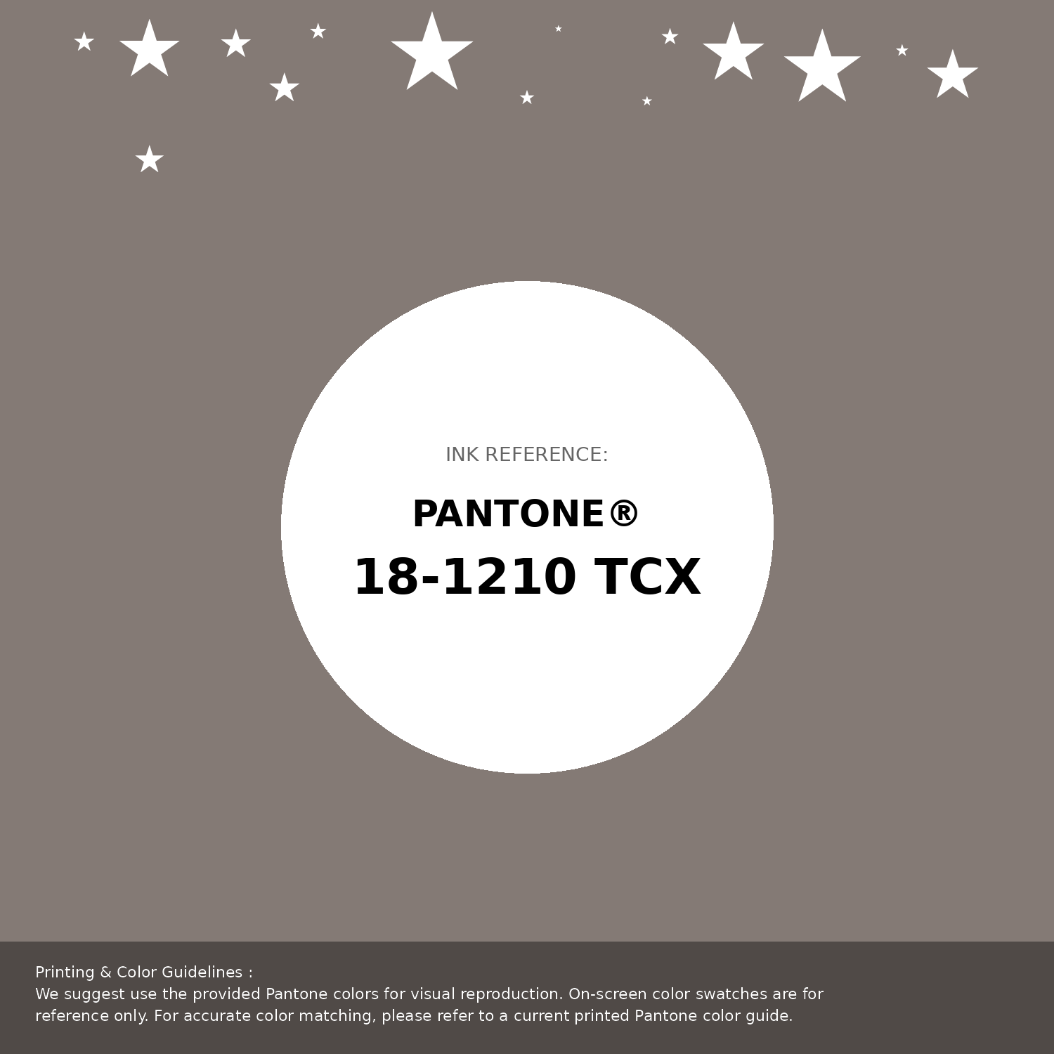 Beautiful Pantone swatch artwork featuring Pantone 18-1210 Tcx Driftwood Color | Hex color Code #847a75. Professional color swatch design perfect for designers and color enthusiasts. #pantone #colorswatch #designresource #847a75