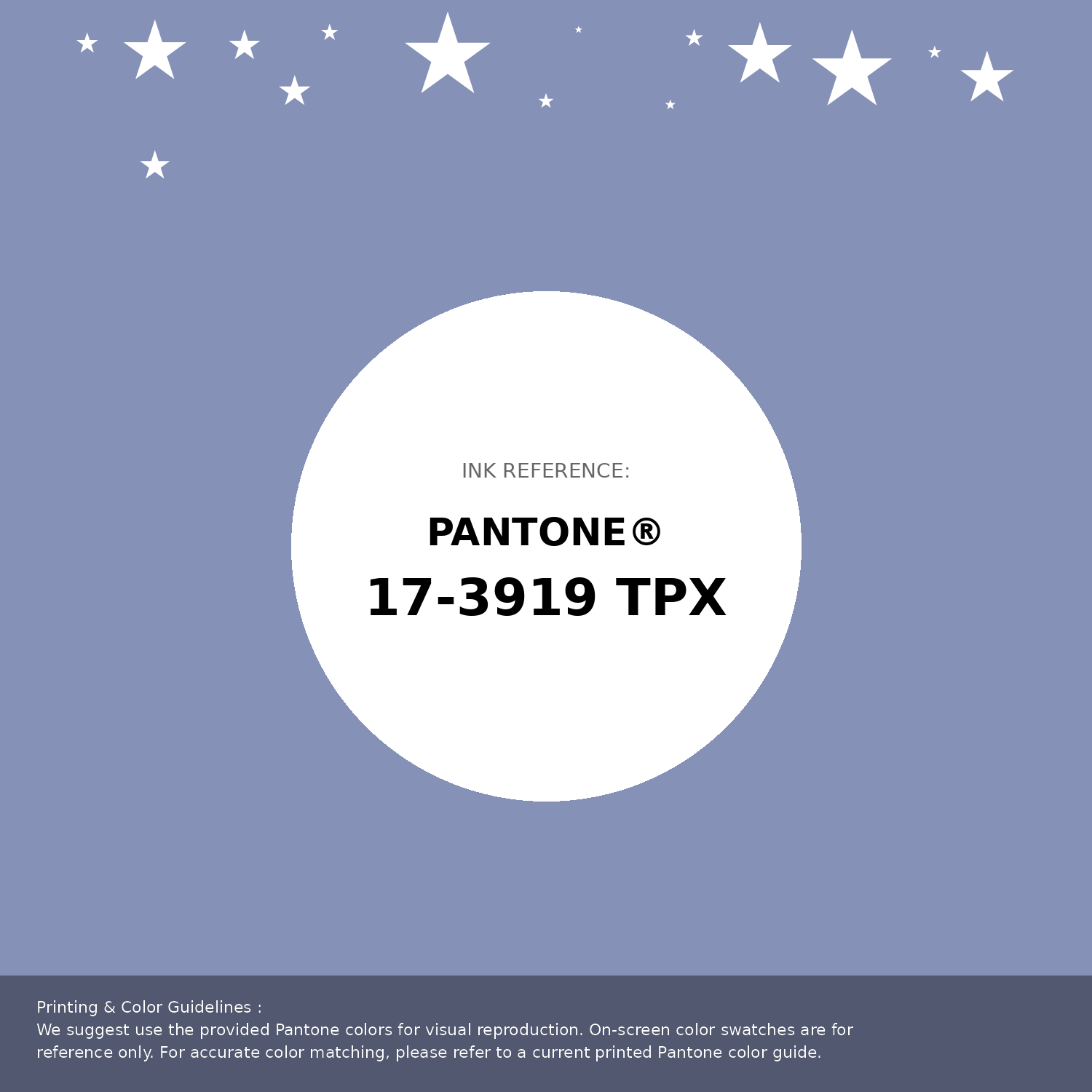 Beautiful Pantone swatch artwork featuring Pantone 17-3919 Tpx Purple Impression Color | Hex color Code #8691b7. Professional color swatch design perfect for designers and color enthusiasts. #pantone #colorswatch #designresource #8691b7