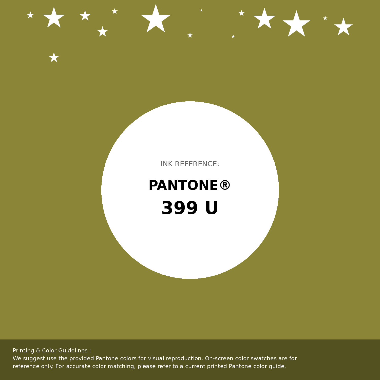 Beautiful Pantone swatch artwork featuring Pantone 399 U Color | Hex color Code #8a8537. Professional color swatch design perfect for designers and color enthusiasts. #pantone #colorswatch #designresource #8a8537