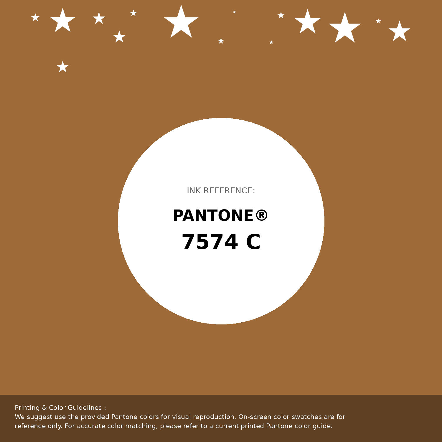 Beautiful Pantone swatch artwork featuring Pantone 7574 C Color | Hex color Code #9e6a38. Professional color swatch design perfect for designers and color enthusiasts. #pantone #colorswatch #designresource #9e6a38