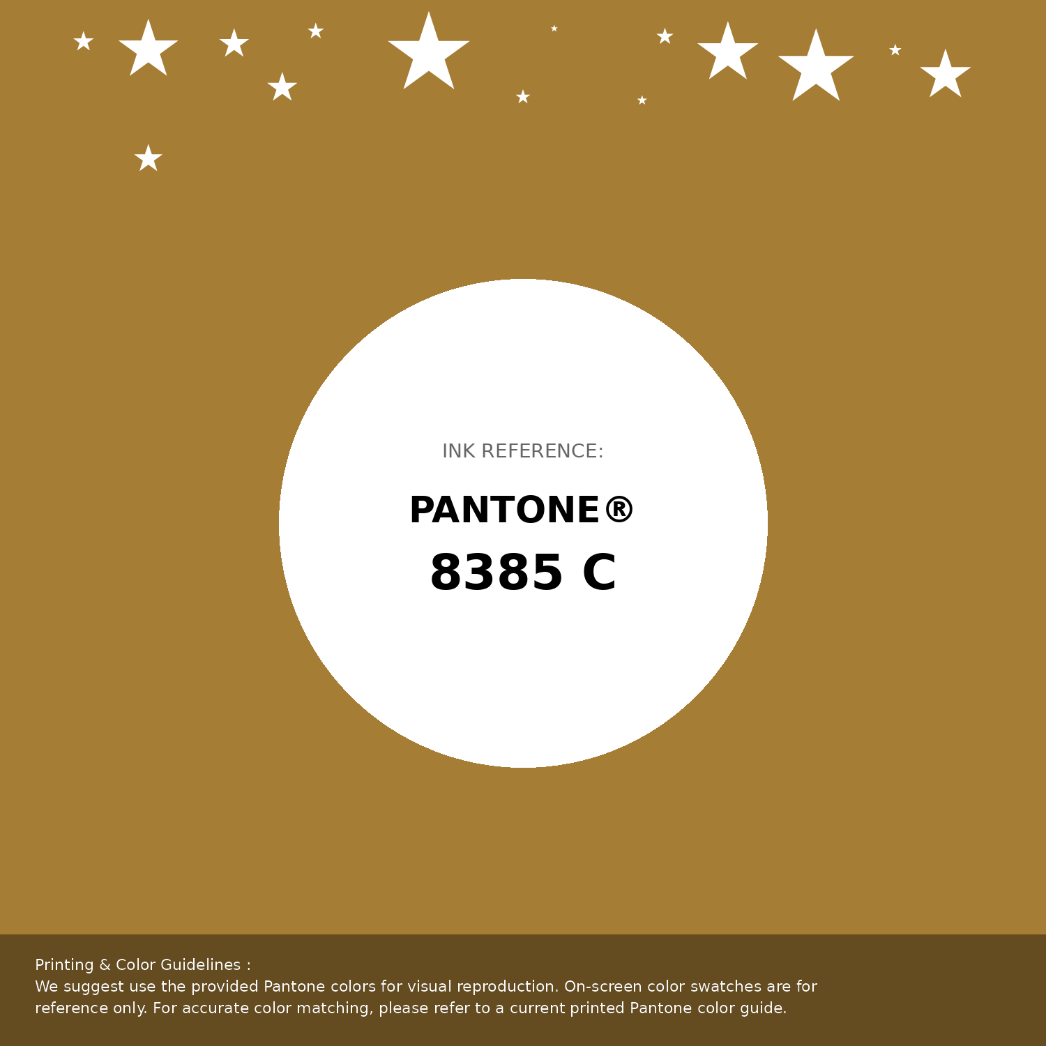 Beautiful Pantone swatch artwork featuring Pantone 8385 C Color | Hex color Code #a67d34. Professional color swatch design perfect for designers and color enthusiasts. #pantone #colorswatch #designresource #a67d34
