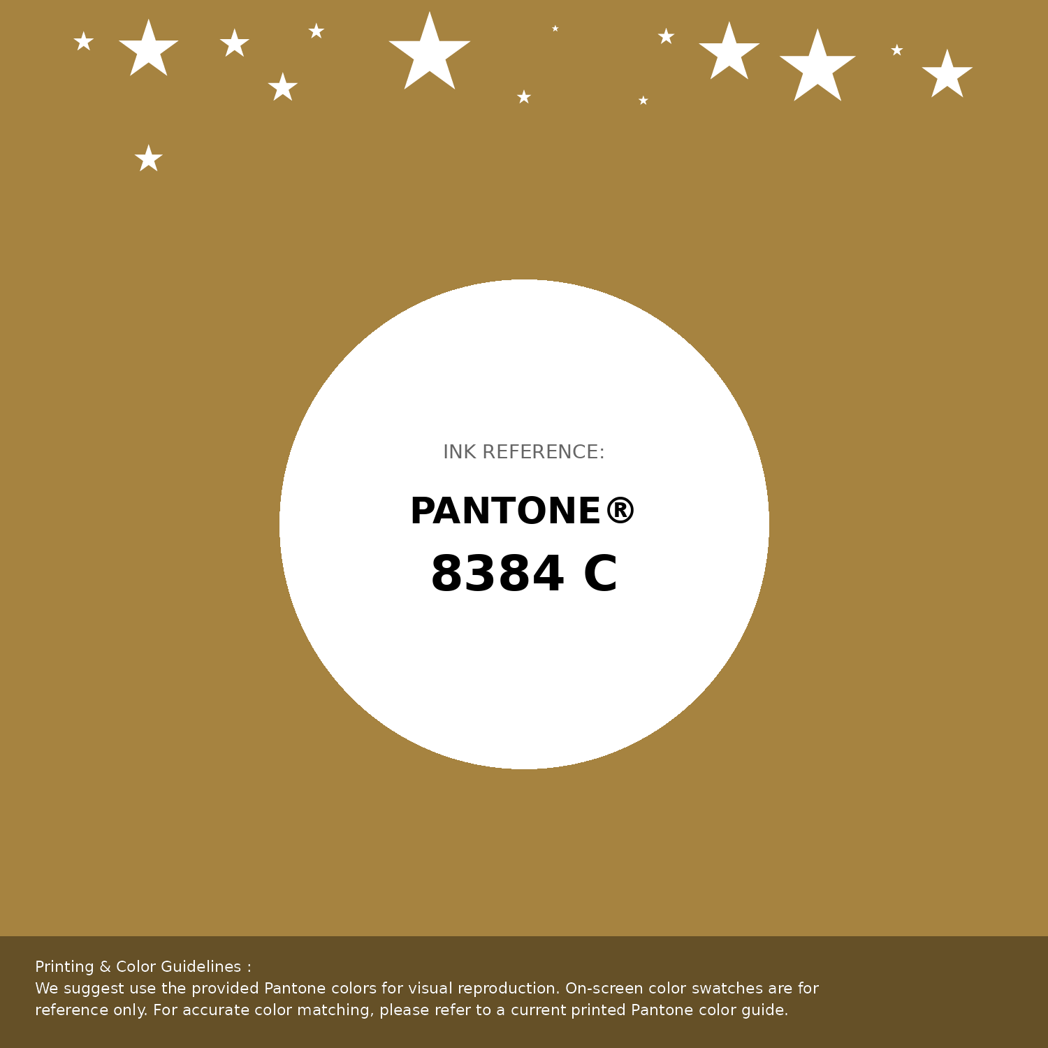 PANTONE & DIC カラーチップセット Hex Color #a68340 | Printing Match PANTONE 8384 C | Color