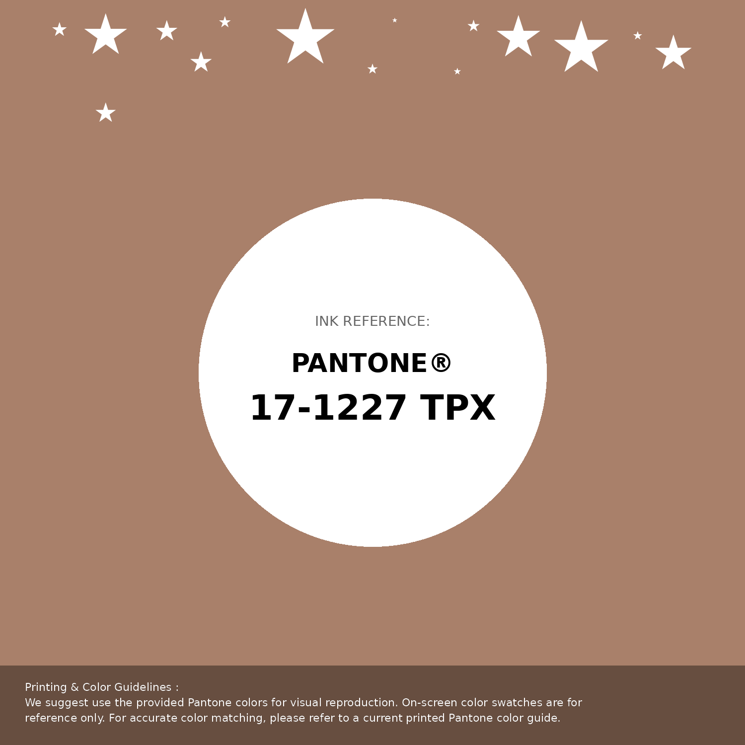 Beautiful Pantone swatch artwork featuring Pantone 17-1227 Tpx Café Au Lait Color | Hex color Code #a9806a. Professional color swatch design perfect for designers and color enthusiasts. #pantone #colorswatch #designresource #a9806a