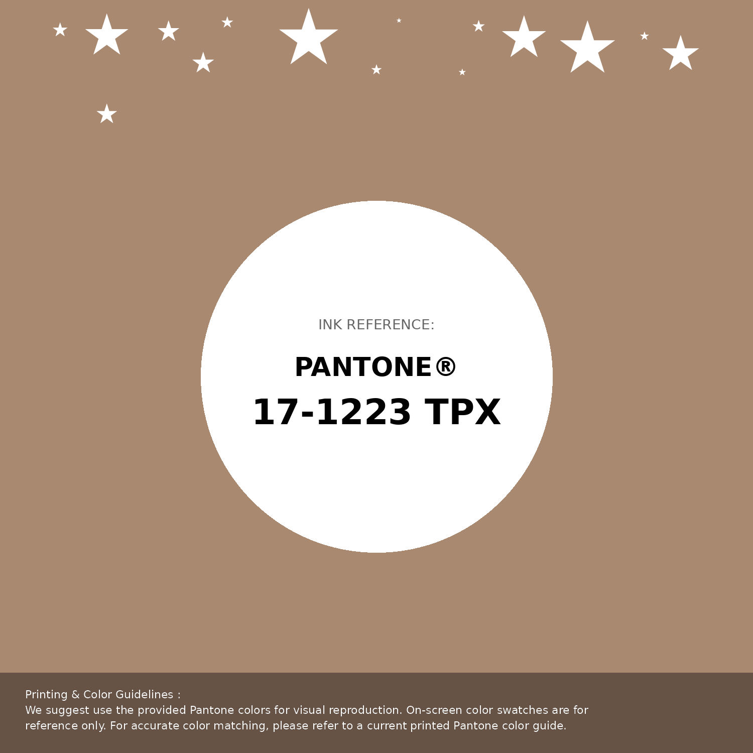 Beautiful Pantone swatch artwork featuring Pantone 17-1223 Tpx Praline Color | Hex color Code #aa8971. Professional color swatch design perfect for designers and color enthusiasts. #pantone #colorswatch #designresource #aa8971