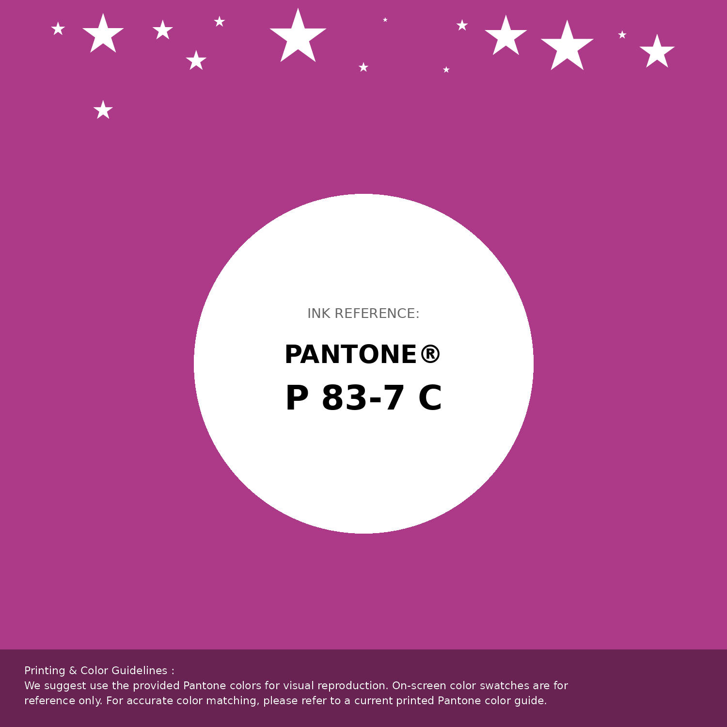 Beautiful Pantone swatch artwork featuring Pantone P 83-7 C Color | Hex color Code #ad3a89. Professional color swatch design perfect for designers and color enthusiasts. #pantone #colorswatch #designresource #ad3a89