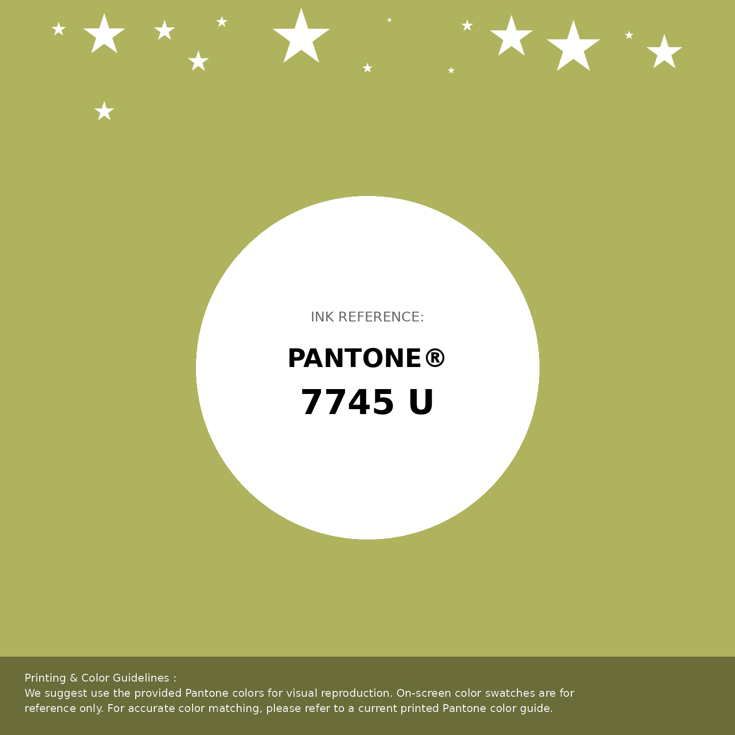 Beautiful Pantone swatch artwork featuring Pantone 7745 U Color | Hex color Code #afb35d. Professional color swatch design perfect for designers and color enthusiasts. #pantone #colorswatch #designresource #afb35d