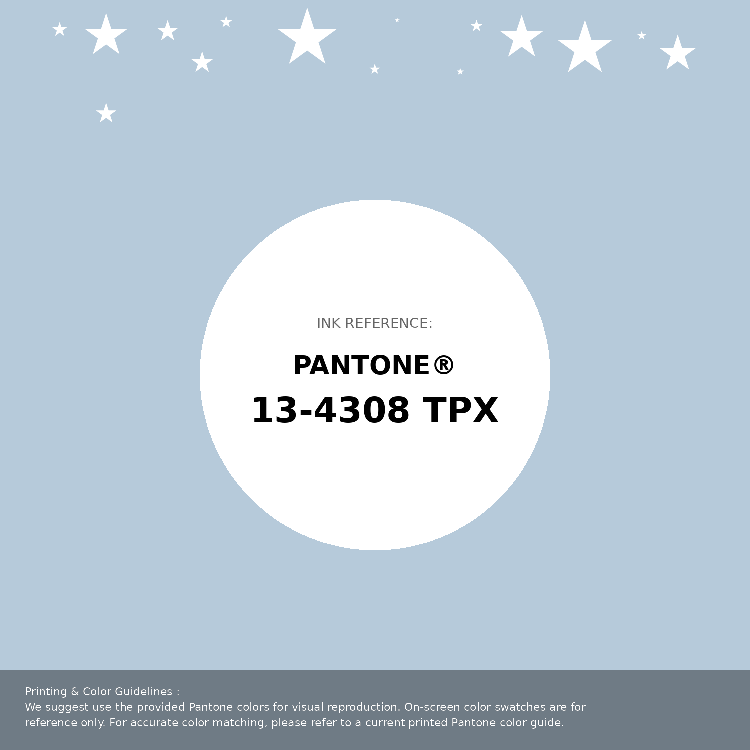 Beautiful Pantone swatch artwork featuring Pantone 13-4308 Tpx Baby Blue Color | Hex color Code #b6cada. Professional color swatch design perfect for designers and color enthusiasts. #pantone #colorswatch #designresource #b6cada