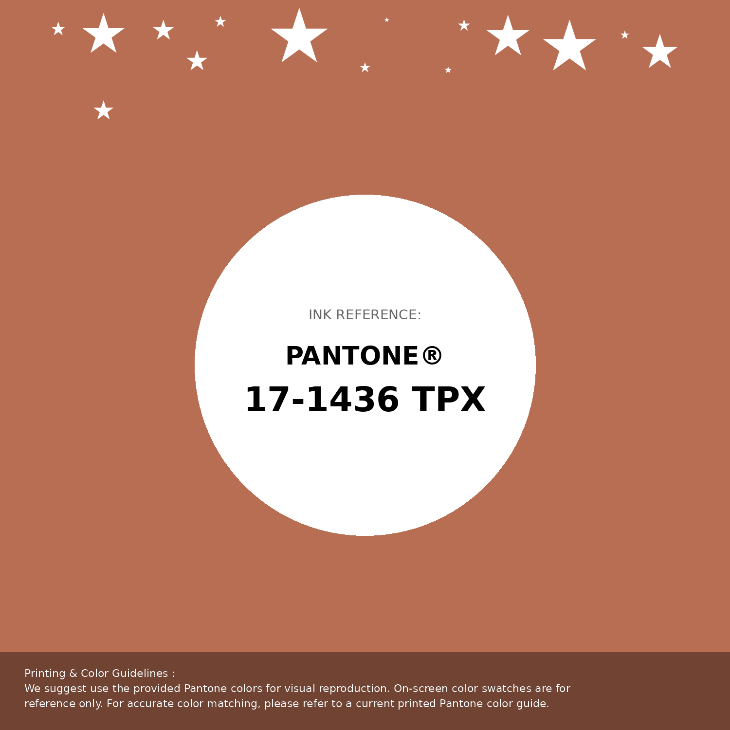 Beautiful Pantone swatch artwork featuring Pantone 17-1436 Tpx Raw Sienna Color | Hex color Code #b86e53. Professional color swatch design perfect for designers and color enthusiasts. #pantone #colorswatch #designresource #b86e53