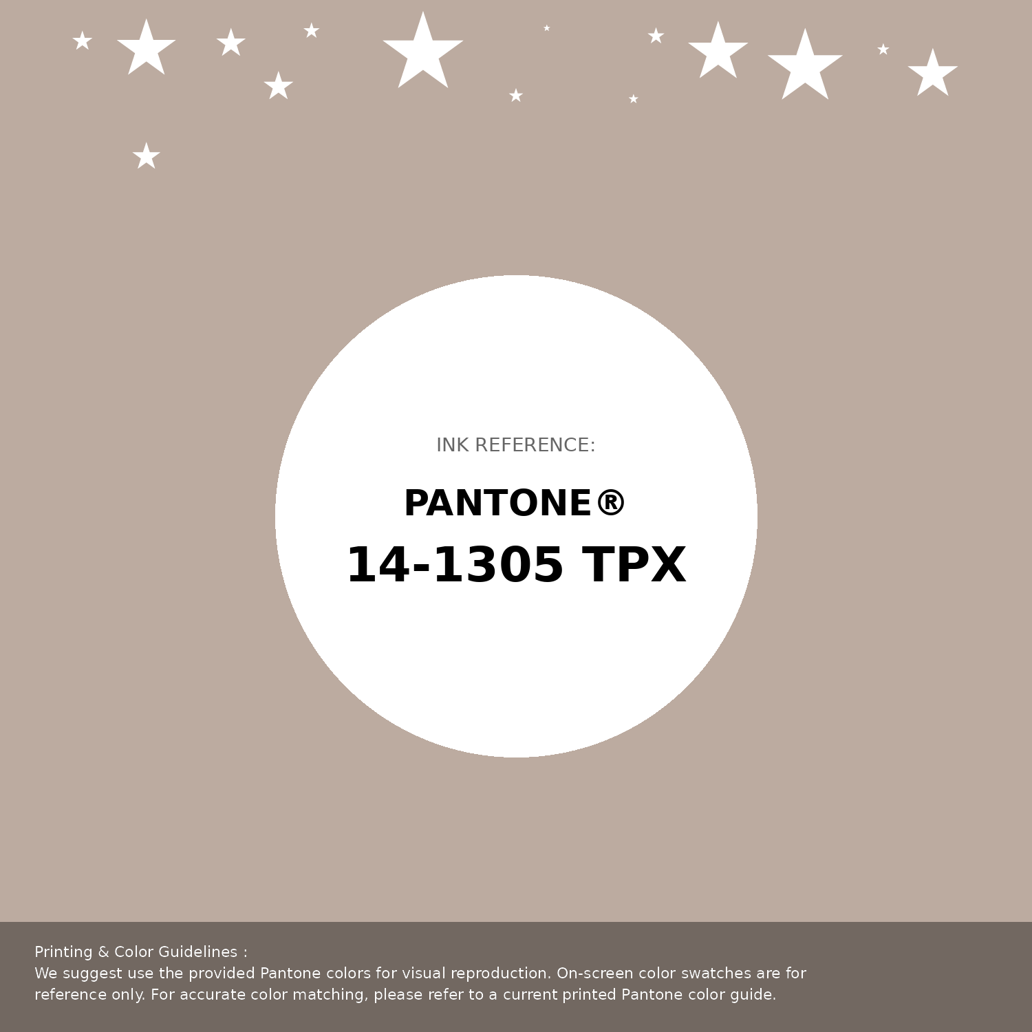 Beautiful Pantone swatch artwork featuring Pantone 14-1305 Tpx Mushroom Color | Hex color Code #bcaba0. Professional color swatch design perfect for designers and color enthusiasts. #pantone #colorswatch #designresource #bcaba0