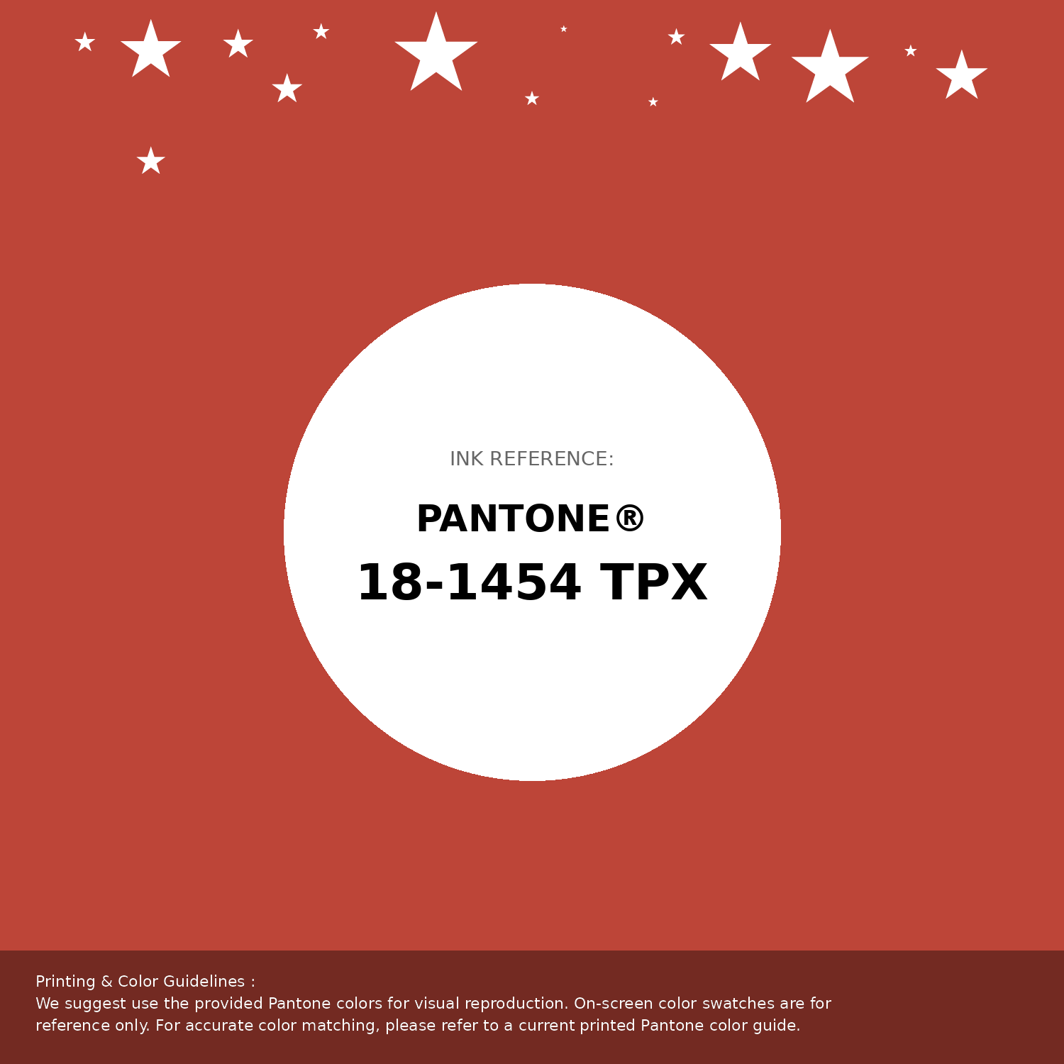Beautiful Pantone swatch artwork featuring Pantone 18-1454 Tpx Red Clay Color | Hex color Code #bd4538. Professional color swatch design perfect for designers and color enthusiasts. #pantone #colorswatch #designresource #bd4538