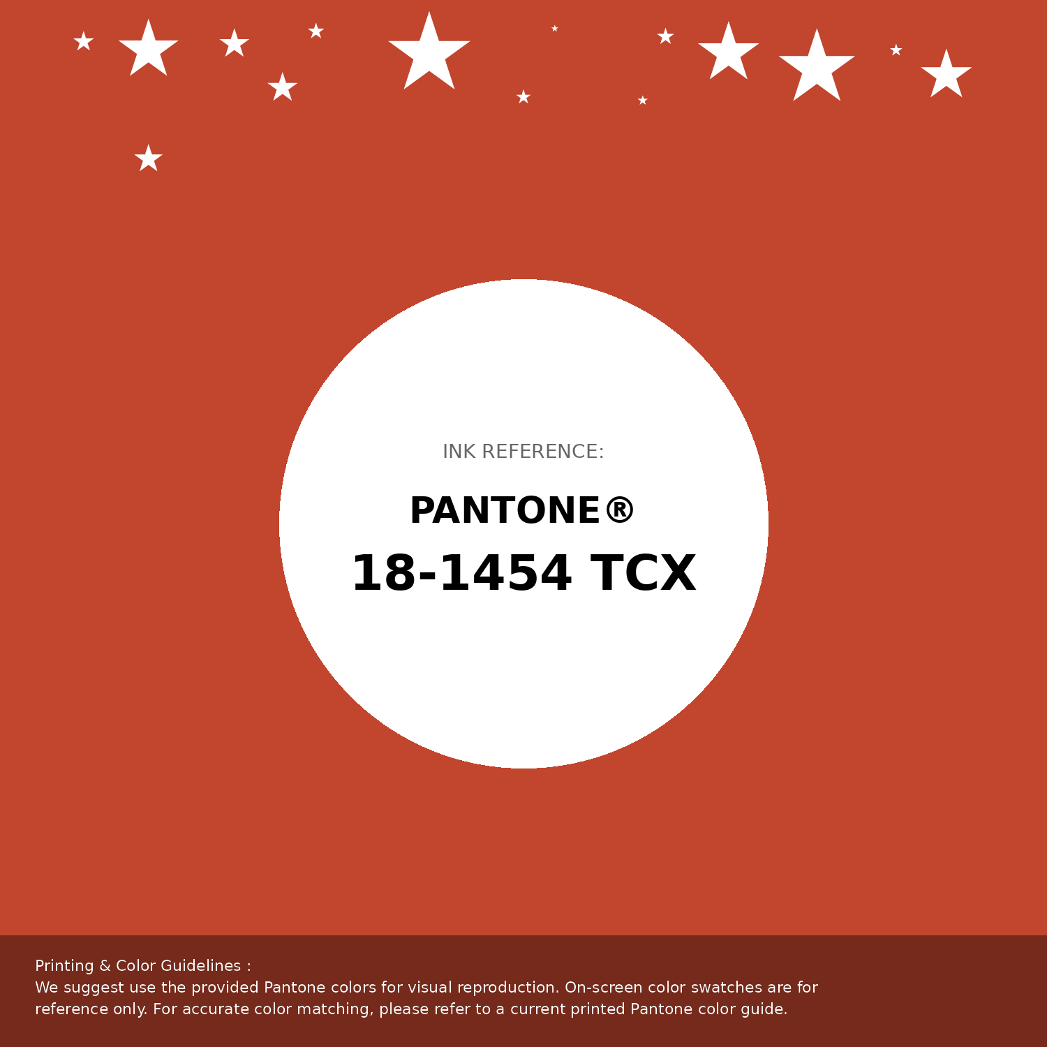 Beautiful Pantone swatch artwork featuring Pantone 18-1454 Tcx Red Clay Color | Hex color Code #c2452d. Professional color swatch design perfect for designers and color enthusiasts. #pantone #colorswatch #designresource #c2452d
