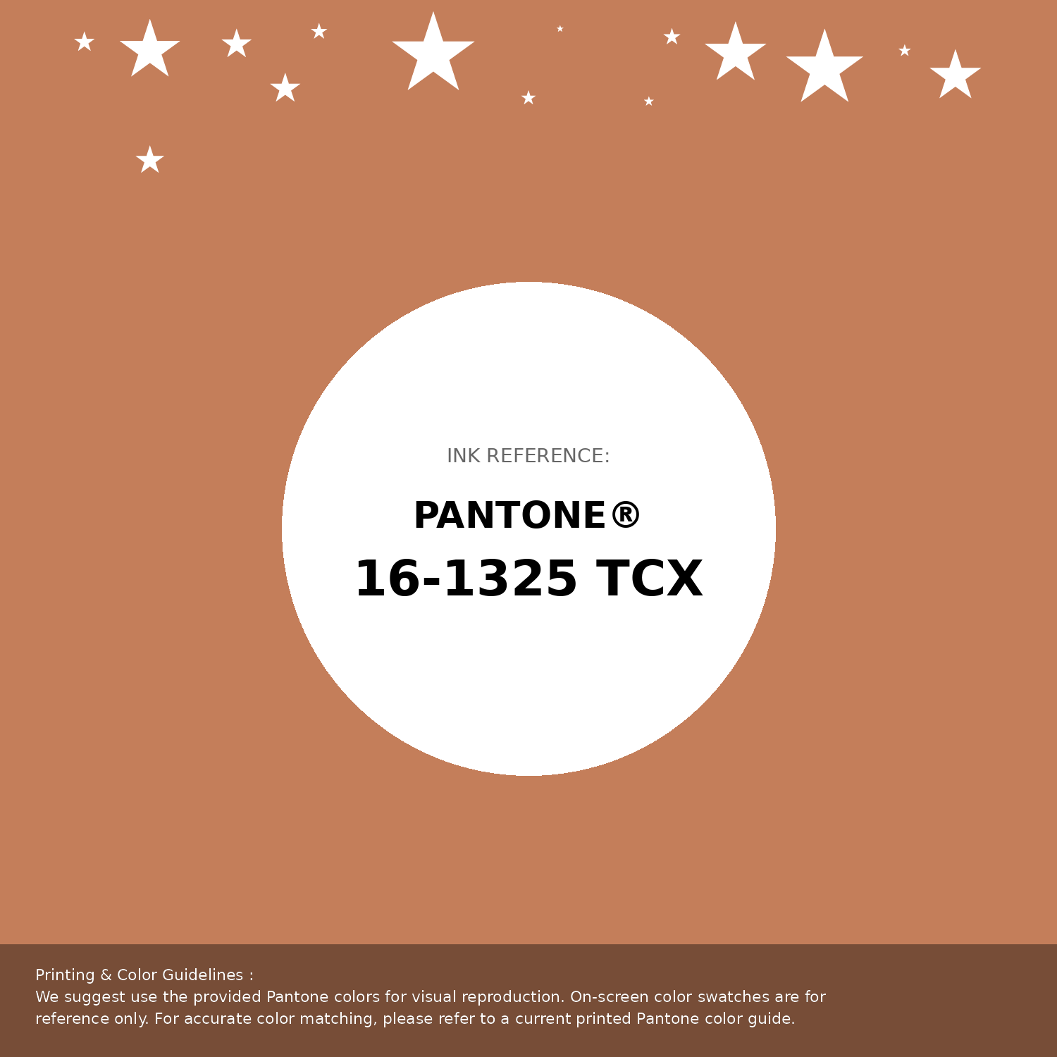 Beautiful Pantone swatch artwork featuring Pantone 16-1325 Tcx Copper Color | Hex color Code #c47e5a. Professional color swatch design perfect for designers and color enthusiasts. #pantone #colorswatch #designresource #c47e5a