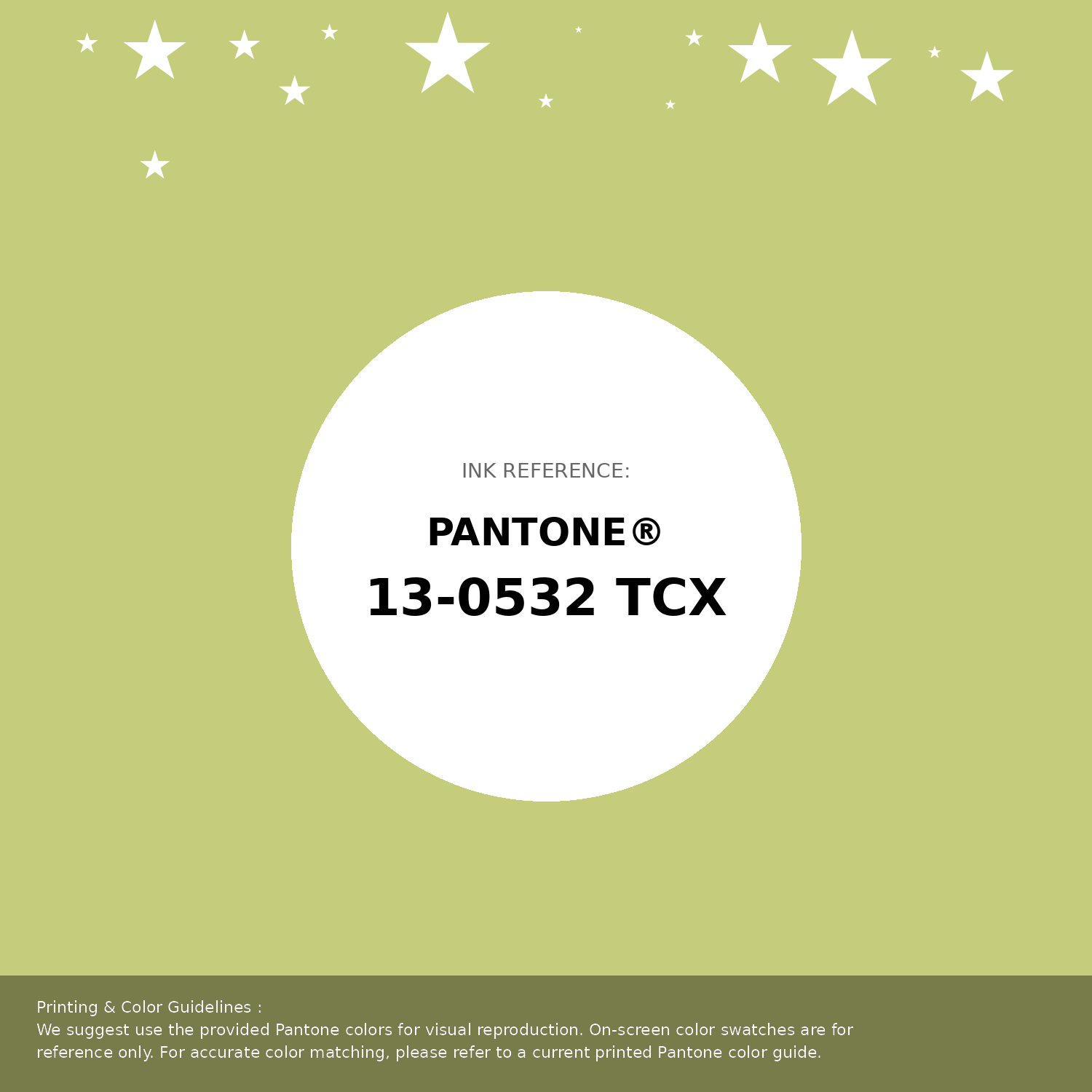 Beautiful Pantone swatch artwork featuring Pantone 13-0532 Tcx Celery Green Color | Hex color Code #c5cc7b. Professional color swatch design perfect for designers and color enthusiasts. #pantone #colorswatch #designresource #c5cc7b