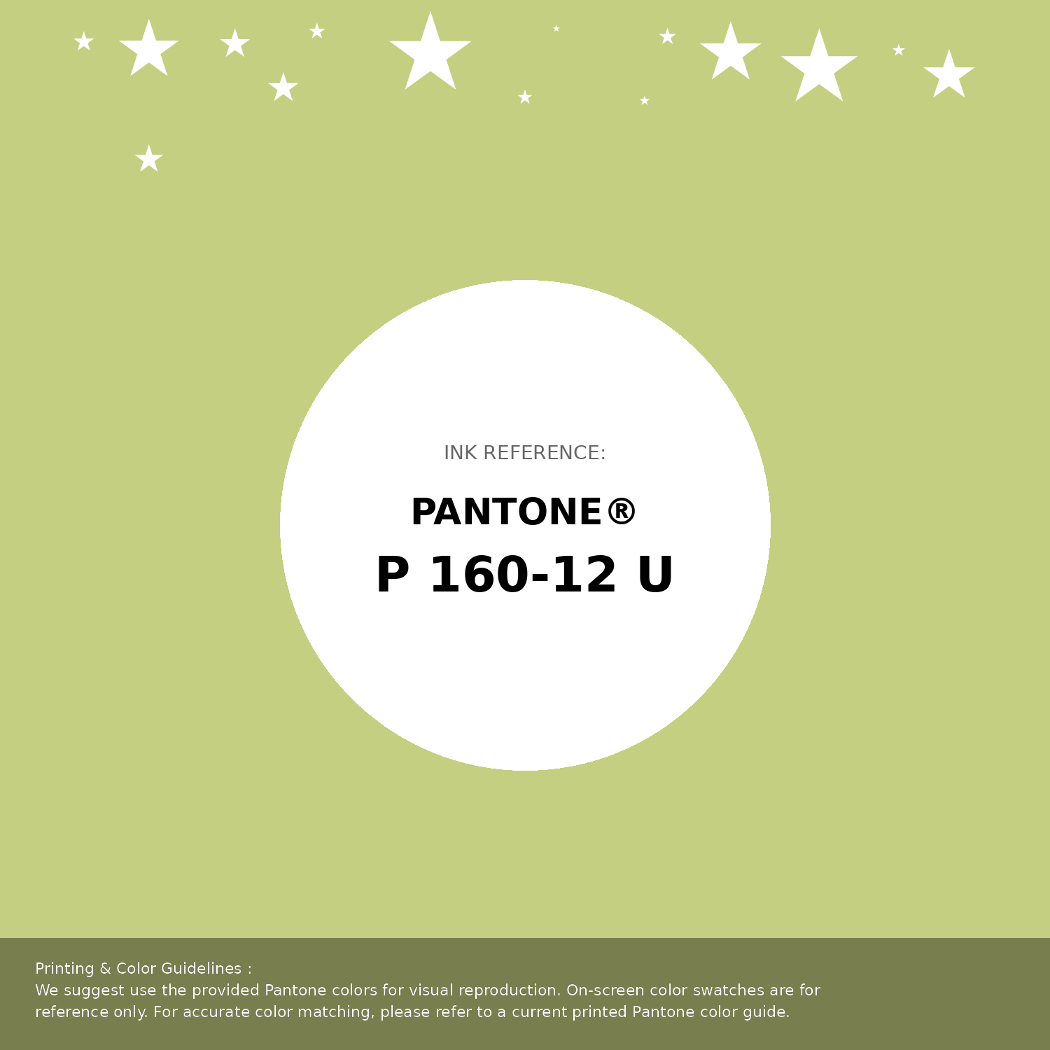 Beautiful Pantone swatch artwork featuring Pantone P 160-12 U Color | Hex color Code #c5cf81. Professional color swatch design perfect for designers and color enthusiasts. #pantone #colorswatch #designresource #c5cf81