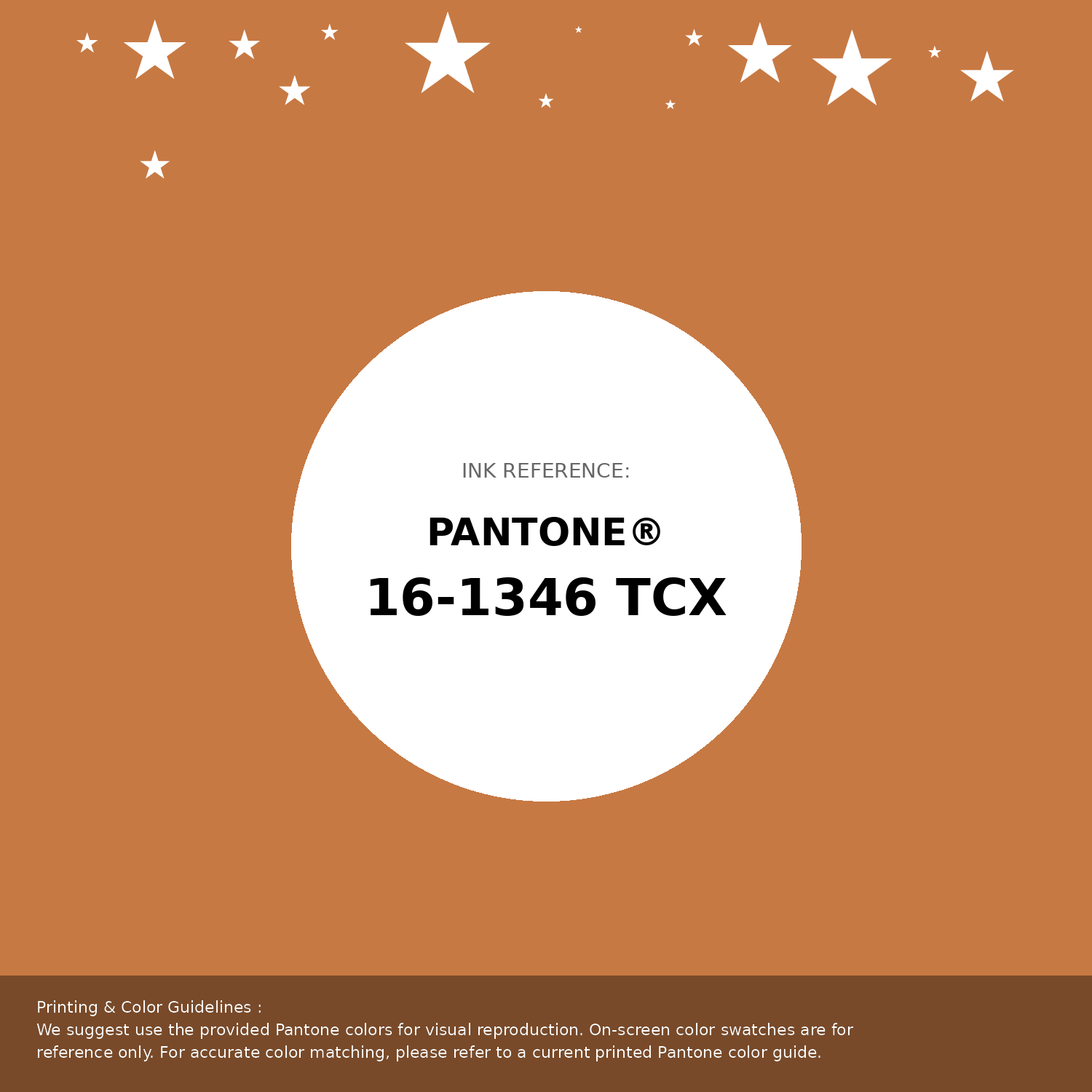 Beautiful Pantone swatch artwork featuring Pantone 16-1346 Tcx Golden Ochre Color | Hex color Code #c77943. Professional color swatch design perfect for designers and color enthusiasts. #pantone #colorswatch #designresource #c77943