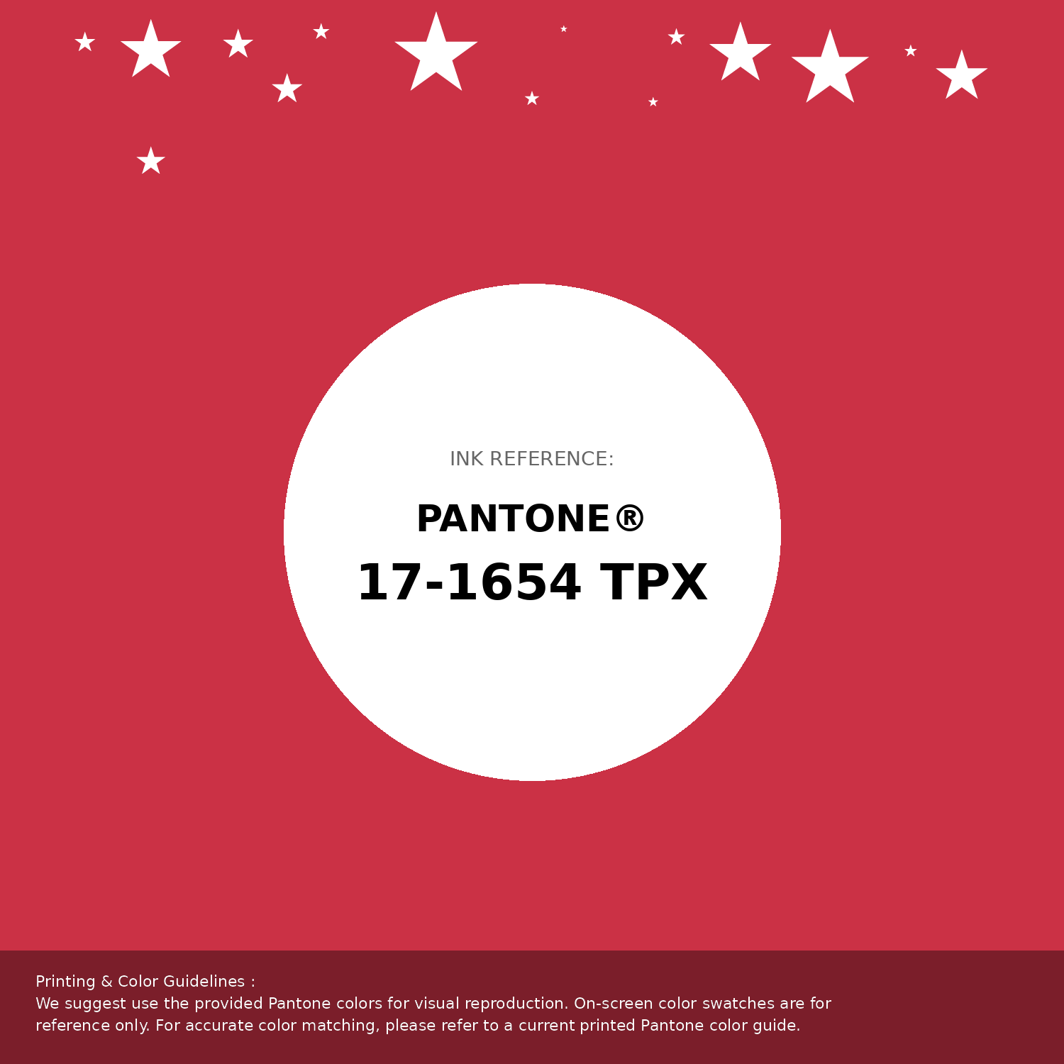 Beautiful Pantone swatch artwork featuring Pantone 17-1654 Tpx Poinsettia Color | Hex color Code #cb3145. Professional color swatch design perfect for designers and color enthusiasts. #pantone #colorswatch #designresource #cb3145