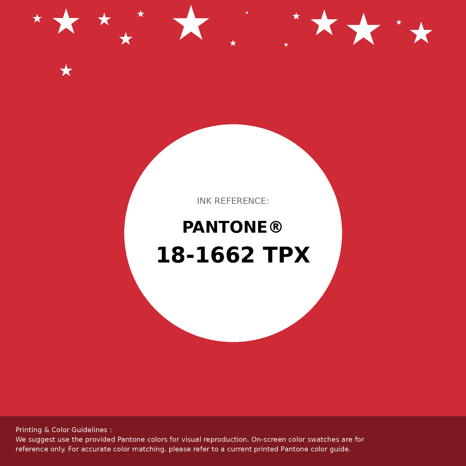 Beautiful Pantone swatch artwork featuring Pantone 18-1662 Tpx Flame Scarlet Color | Hex color Code #ce2b37. Professional color swatch design perfect for designers and color enthusiasts. #pantone #colorswatch #designresource #ce2b37