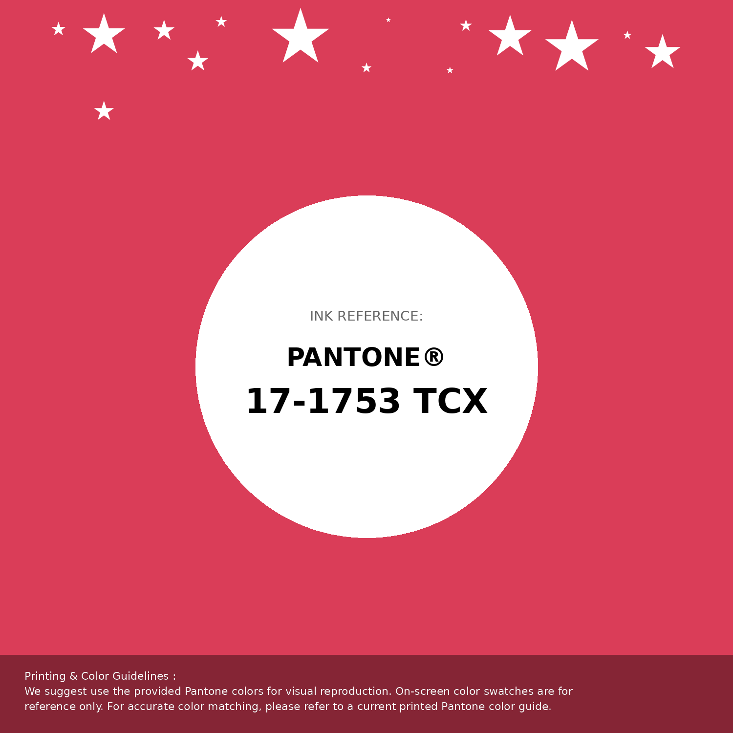 Beautiful Pantone swatch artwork featuring Pantone 17-1753 Tcx Geranium Color | Hex color Code #da3d58. Professional color swatch design perfect for designers and color enthusiasts. #pantone #colorswatch #designresource #da3d58