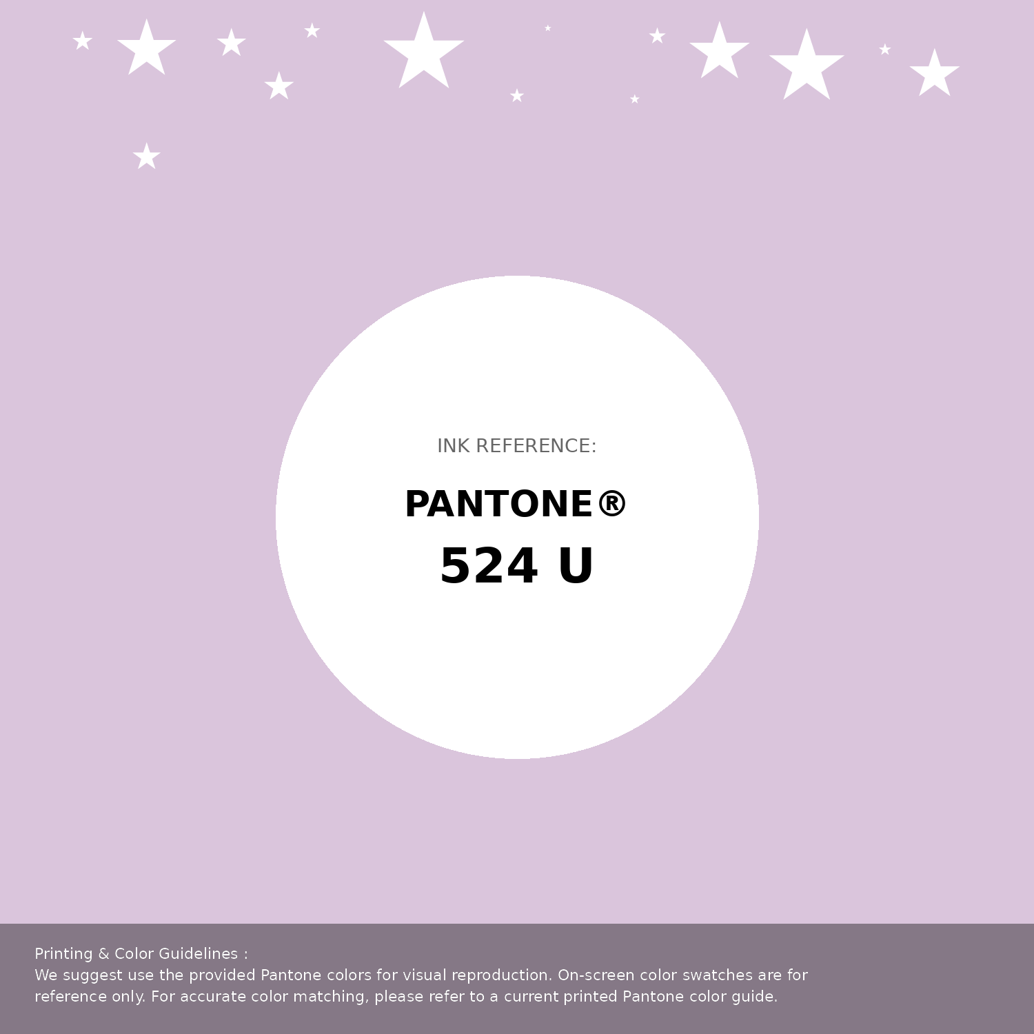 Beautiful Pantone swatch artwork featuring Pantone 524 U Color | Hex color Code #dac5dc. Professional color swatch design perfect for designers and color enthusiasts. #pantone #colorswatch #designresource #dac5dc