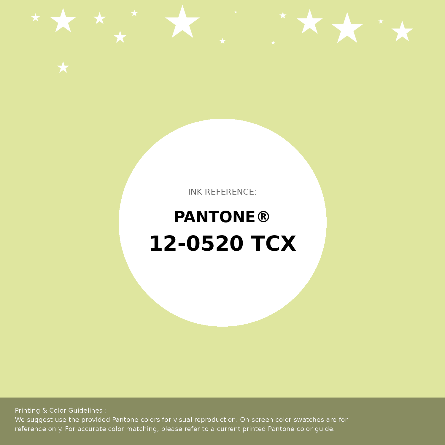 Beautiful Pantone swatch artwork featuring Pantone 12-0520 Tcx Pale Lime Yellow Color | Hex color Code #dfe69f. Professional color swatch design perfect for designers and color enthusiasts. #pantone #colorswatch #designresource #dfe69f