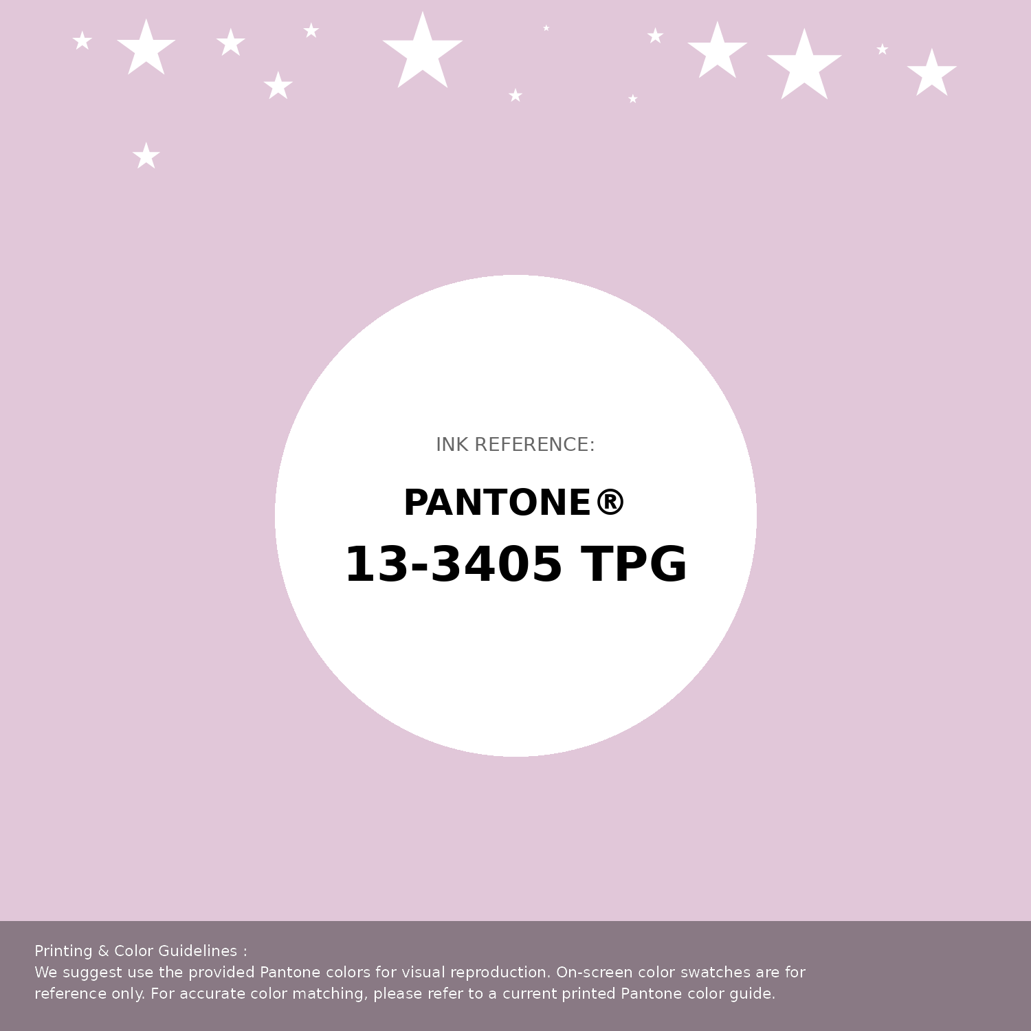 Beautiful Pantone swatch artwork featuring Pantone 13-3405 Tpg Lilac Snow Color | Hex color Code #e1c7d9. Professional color swatch design perfect for designers and color enthusiasts. #pantone #colorswatch #designresource #e1c7d9
