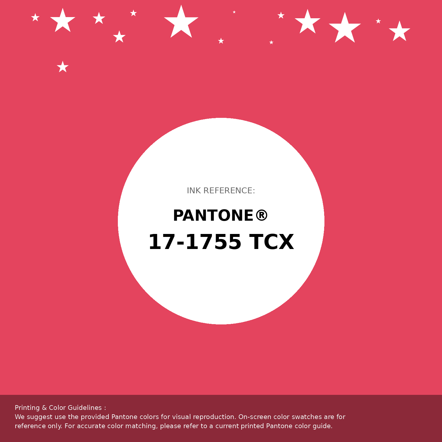 Beautiful Pantone swatch artwork featuring Pantone 17-1755 Tcx Paradise Pink Color | Hex color Code #e4445e. Professional color swatch design perfect for designers and color enthusiasts. #pantone #colorswatch #designresource #e4445e