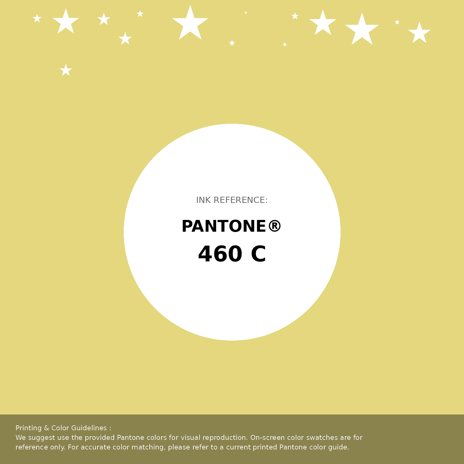 Beautiful Pantone swatch artwork featuring Pantone 460 C Color | Hex color Code #e4d77e. Professional color swatch design perfect for designers and color enthusiasts. #pantone #colorswatch #designresource #e4d77e
