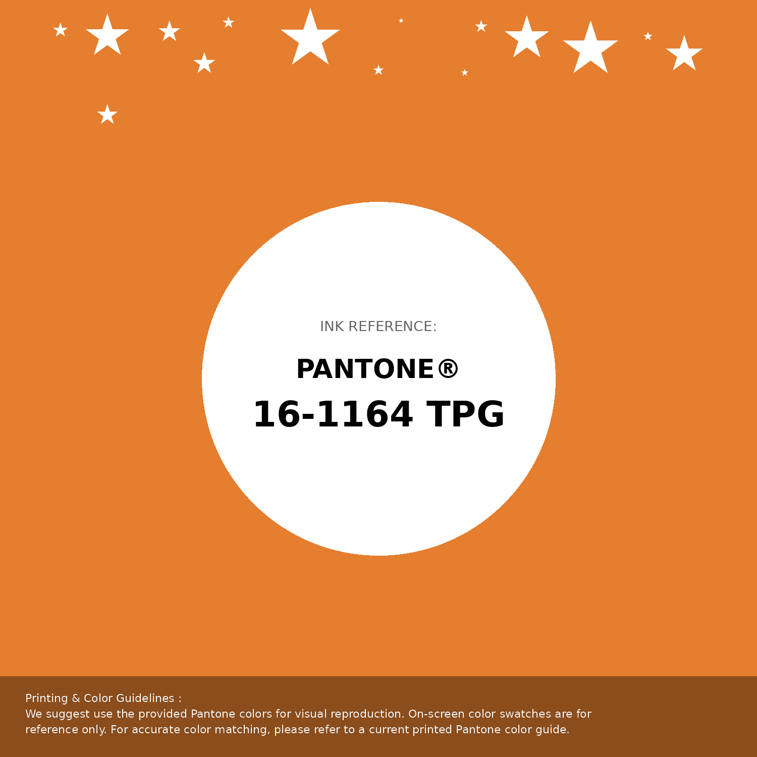 Beautiful Pantone swatch artwork featuring Pantone 16-1164 Tpg Orange Pepper Color | Hex color Code #e57e2e. Professional color swatch design perfect for designers and color enthusiasts. #pantone #colorswatch #designresource #e57e2e