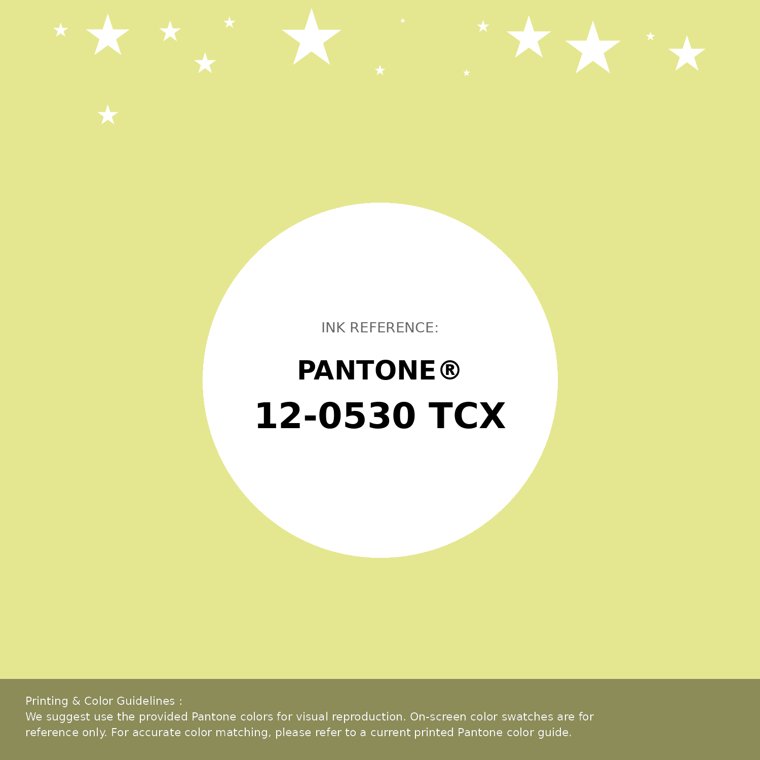 Beautiful Pantone swatch artwork featuring Pantone 12-0530 Tcx Charlock Color | Hex color Code #e5e790. Professional color swatch design perfect for designers and color enthusiasts. #pantone #colorswatch #designresource #e5e790