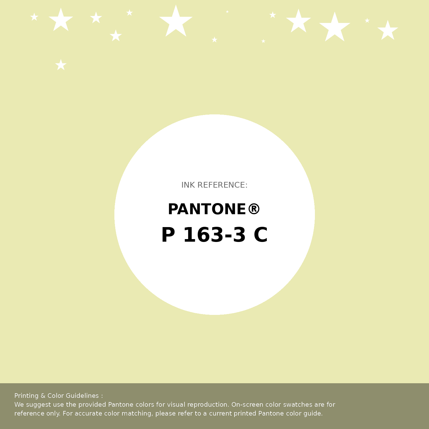 Beautiful Pantone swatch artwork featuring Pantone P 163-3 C Color | Hex color Code #eaeab3. Professional color swatch design perfect for designers and color enthusiasts. #pantone #colorswatch #designresource #eaeab3