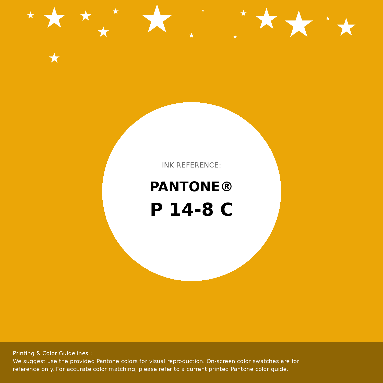 Beautiful Pantone swatch artwork featuring Pantone P 14-8 C Color | Hex color Code #eba607. Professional color swatch design perfect for designers and color enthusiasts. #pantone #colorswatch #designresource #eba607