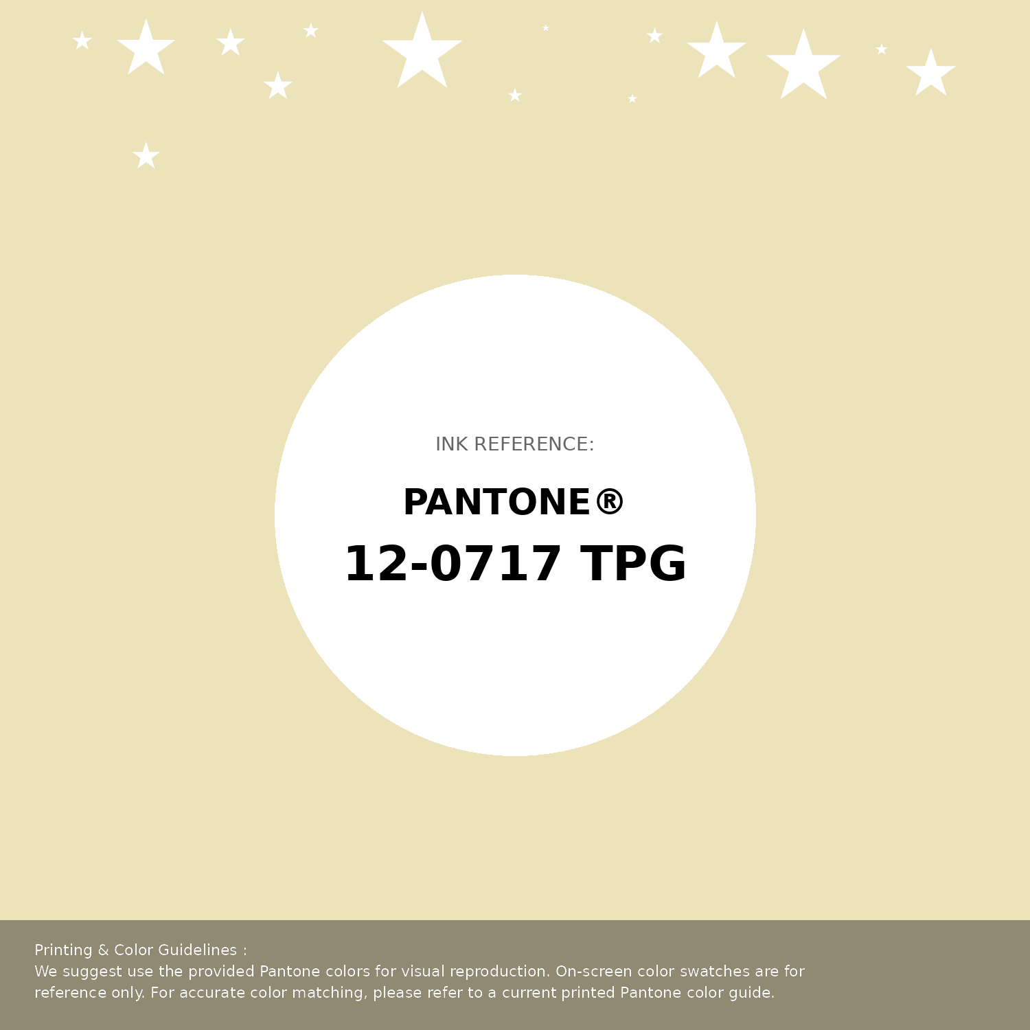 Beautiful Pantone swatch artwork featuring Pantone 12-0717 Tpg Anise Flower Color | Hex color Code #ece3ba. Professional color swatch design perfect for designers and color enthusiasts. #pantone #colorswatch #designresource #ece3ba