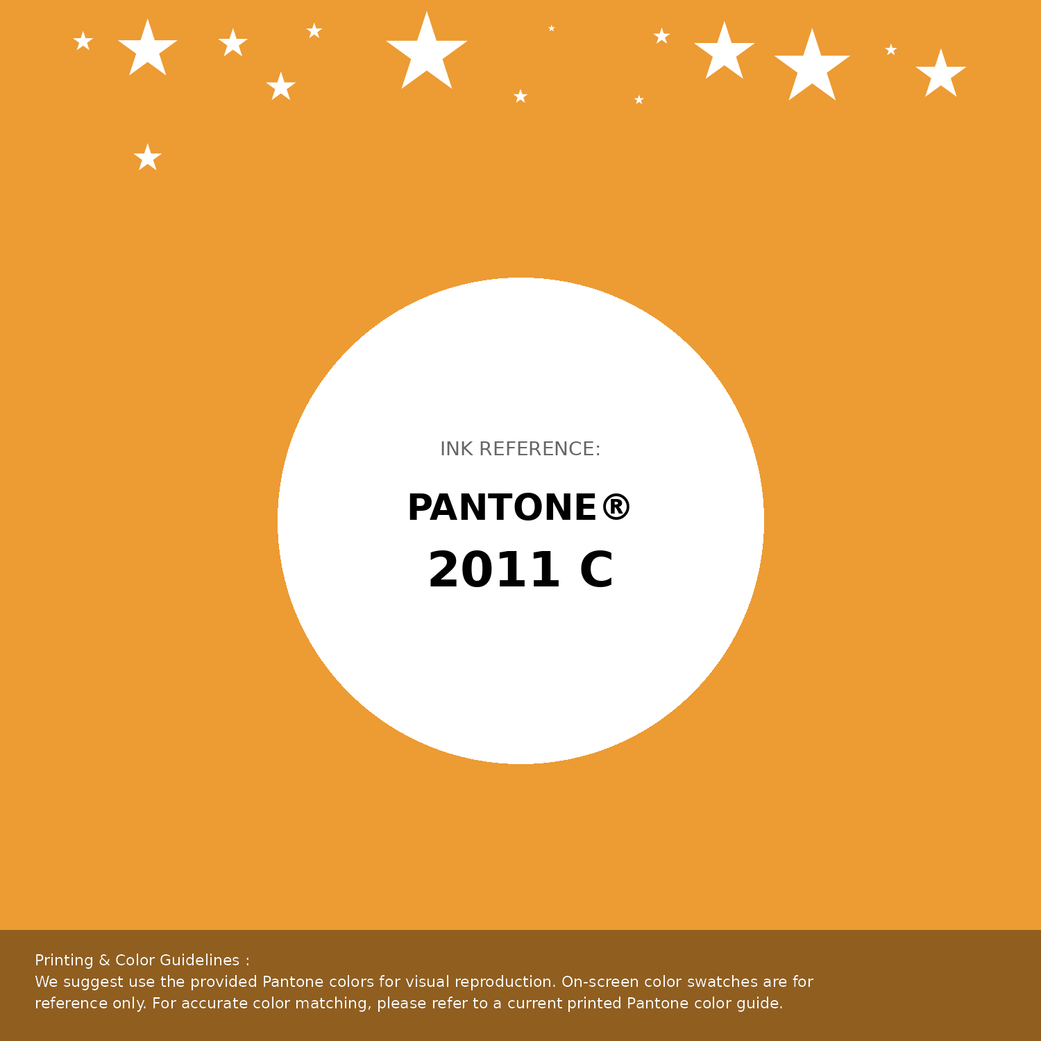 Beautiful Pantone swatch artwork featuring Pantone 2011 C Color | Hex color Code #ed9b33. Professional color swatch design perfect for designers and color enthusiasts. #pantone #colorswatch #designresource #ed9b33