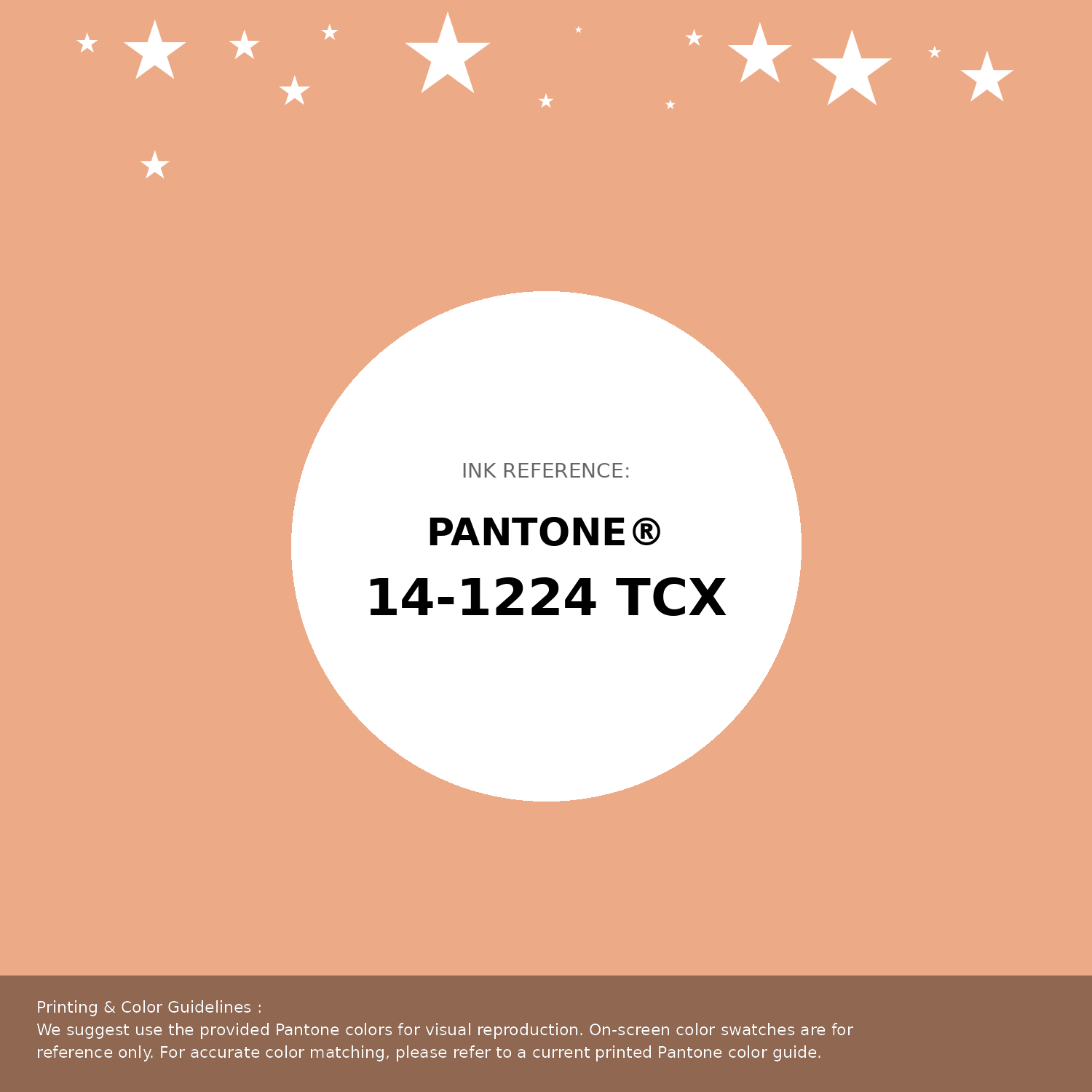 Beautiful Pantone swatch artwork featuring Pantone 14-1224 Tcx Coral Sands Color | Hex color Code #edaa86. Professional color swatch design perfect for designers and color enthusiasts. #pantone #colorswatch #designresource #edaa86