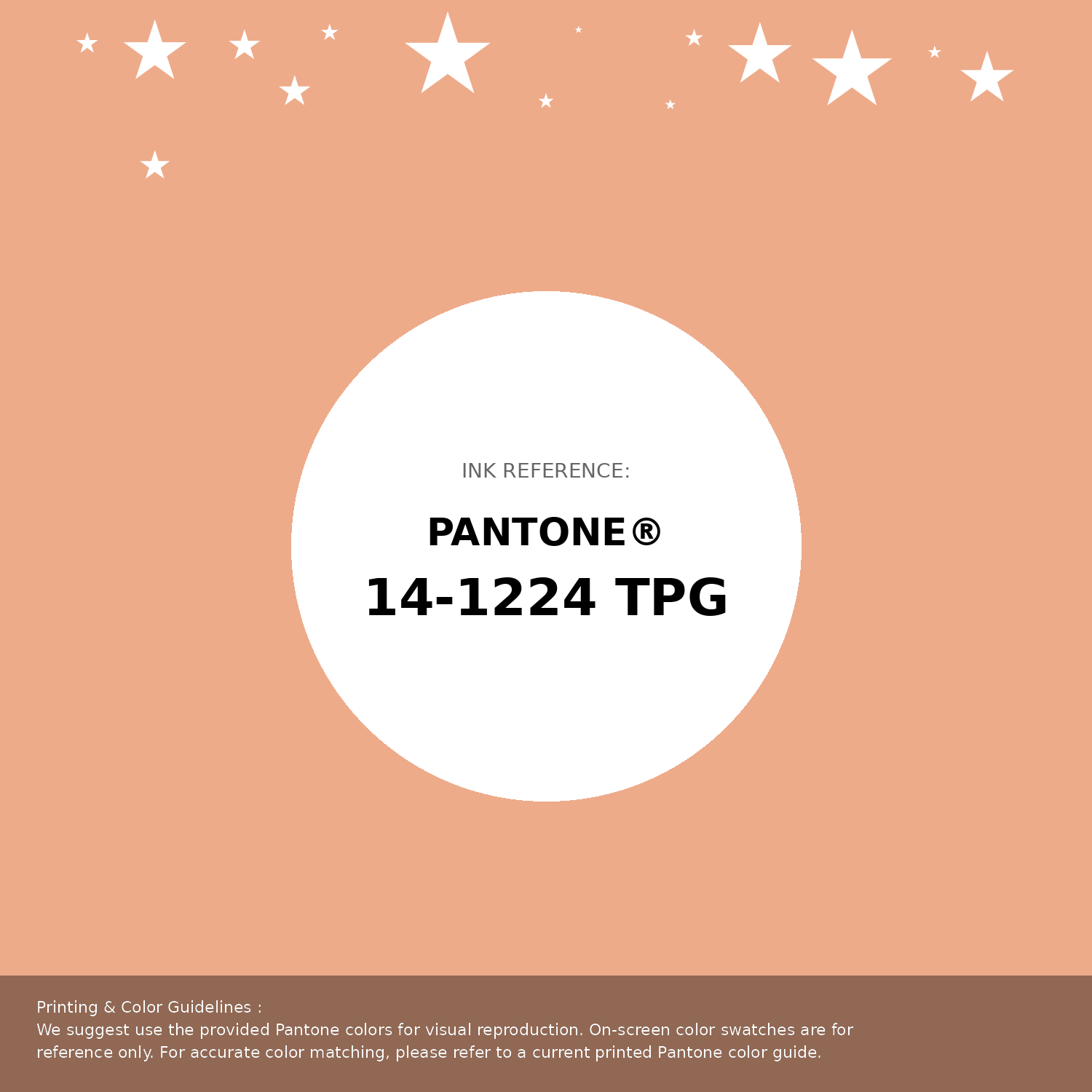 Beautiful Pantone swatch artwork featuring Pantone 14-1224 Tpg Coral Sands Color | Hex color Code #eeab8a. Professional color swatch design perfect for designers and color enthusiasts. #pantone #colorswatch #designresource #eeab8a