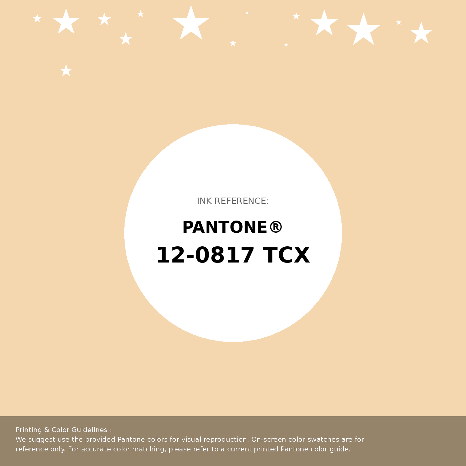 Beautiful Pantone swatch artwork featuring Pantone 12-0817 Tcx Apricot Gelato Color | Hex color Code #f5d7af. Professional color swatch design perfect for designers and color enthusiasts. #pantone #colorswatch #designresource #f5d7af