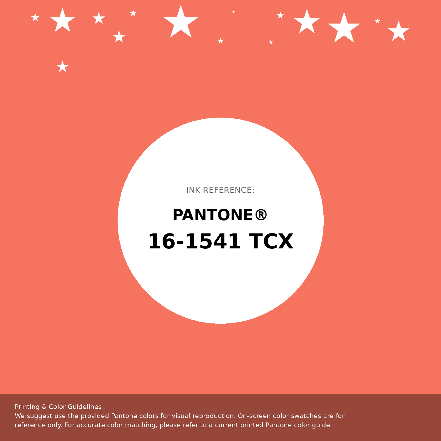 PANTONE 色見本 セット Hex Color #f6745f | Printing Match PANTONE 16-1541 TCX | Color