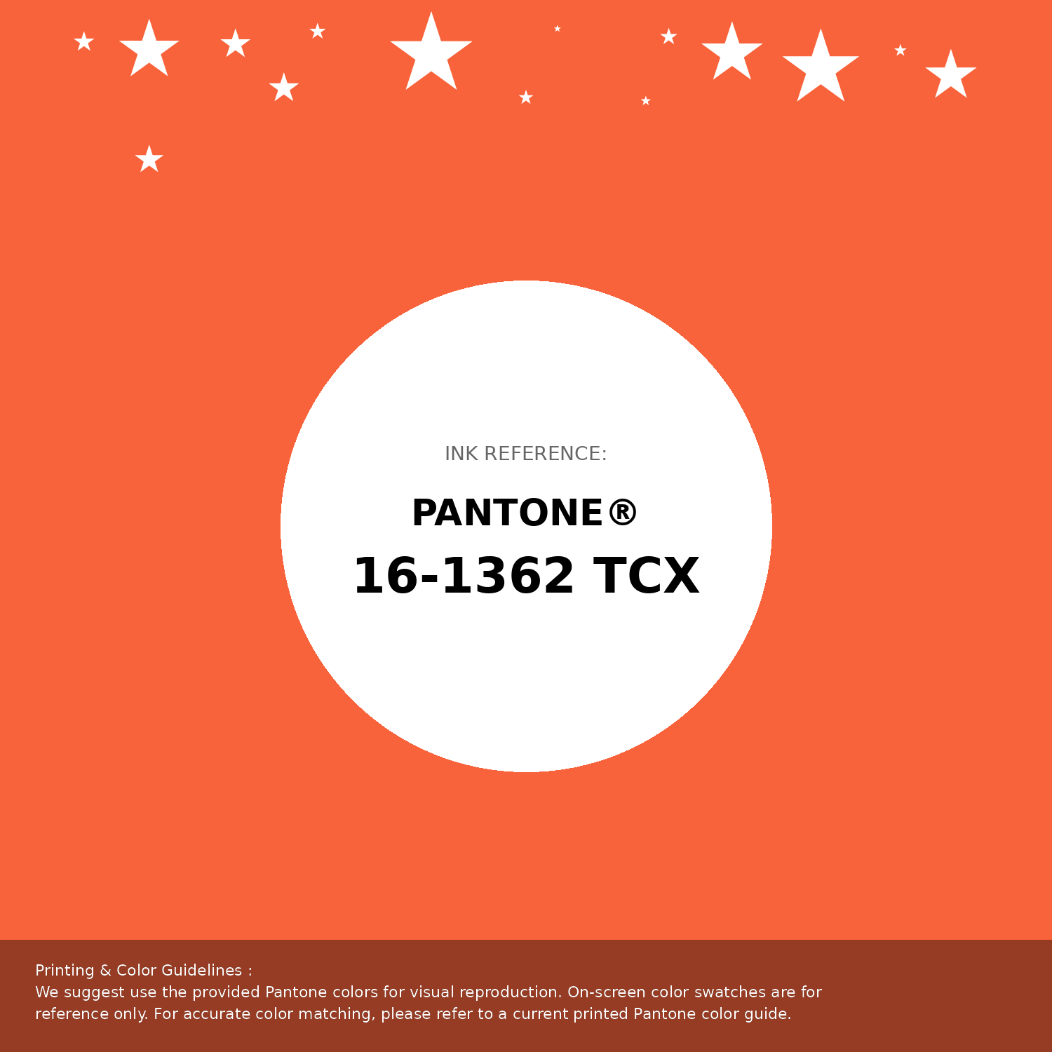 Beautiful Pantone swatch artwork featuring Pantone 16-1362 Tcx Vermillion Orange Color | Hex color Code #f9633b. Professional color swatch design perfect for designers and color enthusiasts. #pantone #colorswatch #designresource #f9633b