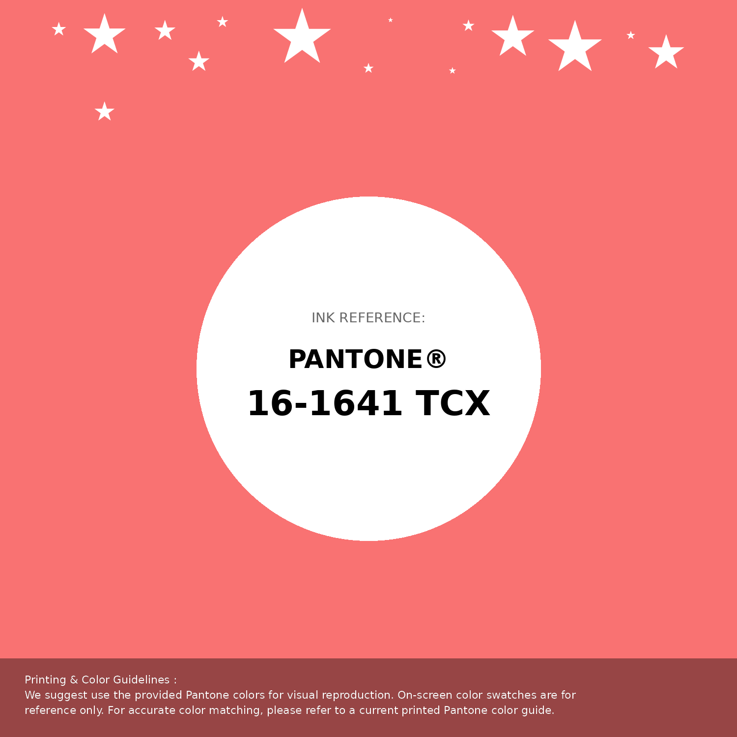 Beautiful Pantone swatch artwork featuring Pantone 16-1641 Tcx Georgia Peach Color | Hex color Code #f97272. Professional color swatch design perfect for designers and color enthusiasts. #pantone #colorswatch #designresource #f97272