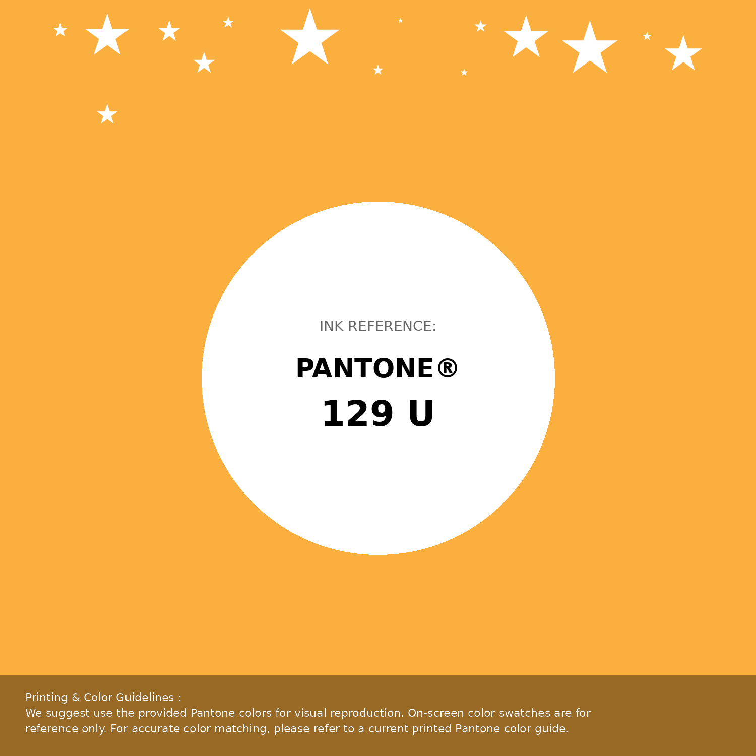 Beautiful Pantone swatch artwork featuring Pantone 129 U Color | Hex color Code #faaf3f. Professional color swatch design perfect for designers and color enthusiasts. #pantone #colorswatch #designresource #faaf3f