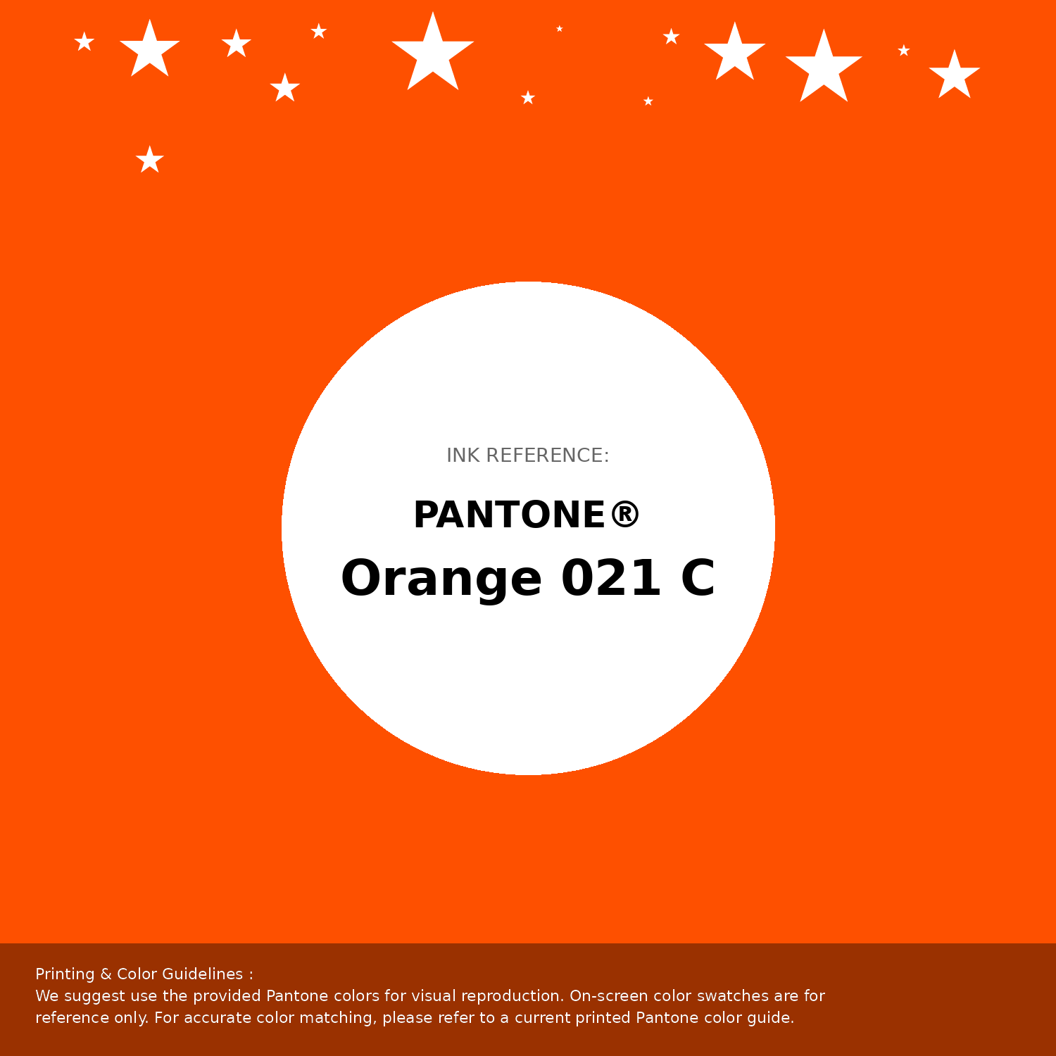Beautiful Pantone swatch artwork featuring Pantone Orange 021 C Color | Hex color Code #fe5000. Professional color swatch design perfect for designers and color enthusiasts. #pantone #colorswatch #designresource #fe5000