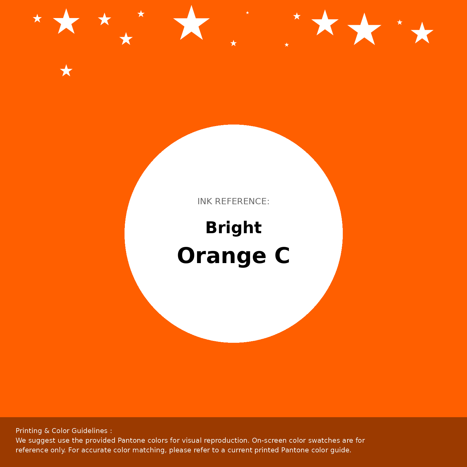 Beautiful Pantone swatch artwork featuring Bright Orange C Color | Hex color Code #ff5f00. Professional color swatch design perfect for designers and color enthusiasts. #pantone #colorswatch #designresource #ff5f00