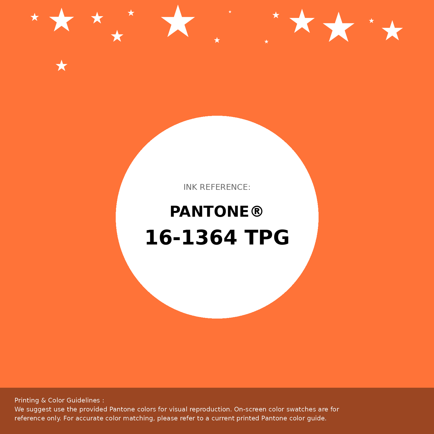Beautiful Pantone swatch artwork featuring Pantone 16-1364 Tpg Vibrant Orange Color | Hex color Code #ff7338. Professional color swatch design perfect for designers and color enthusiasts. #pantone #colorswatch #designresource #ff7338